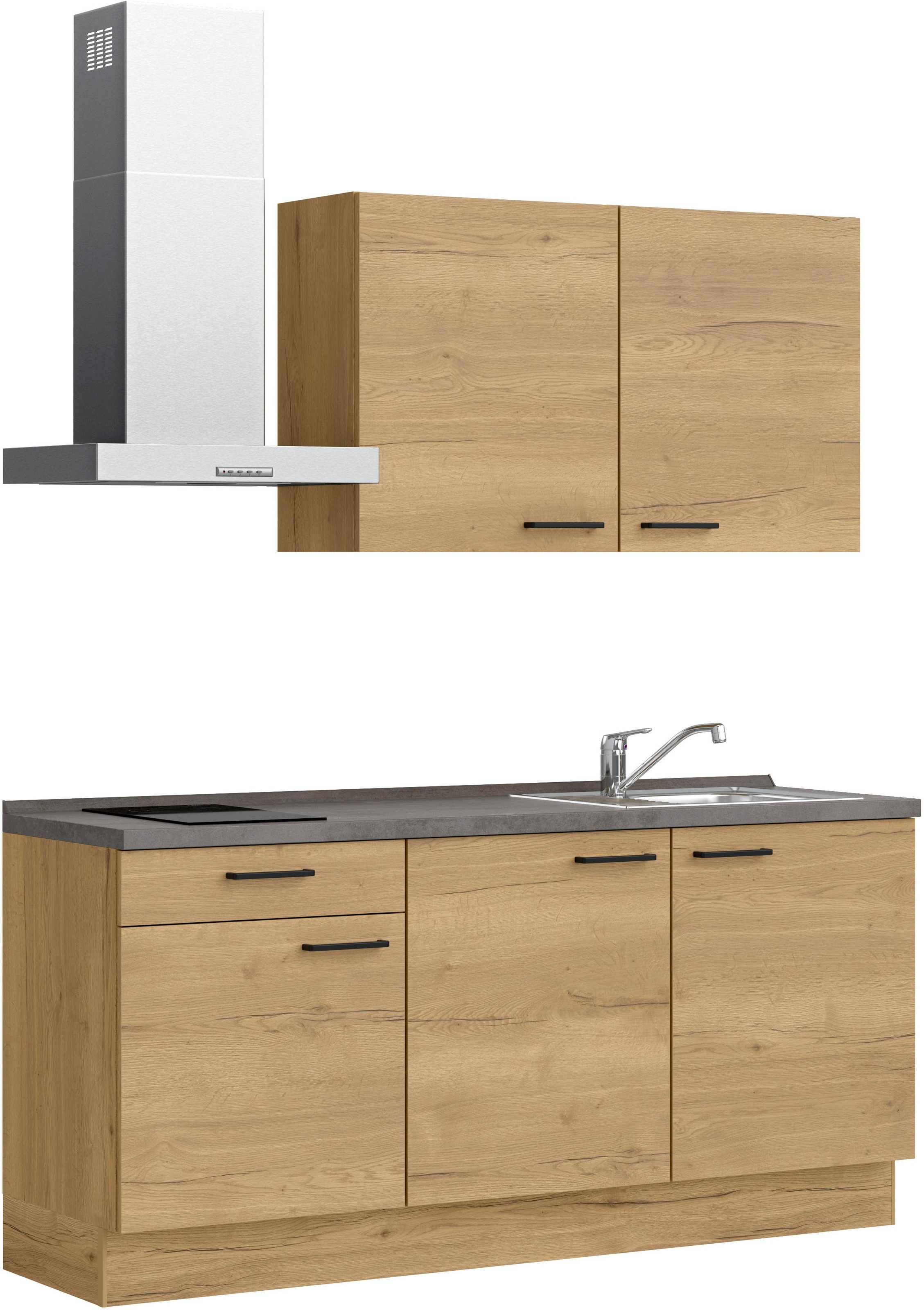 nobilia® Küchenzeile »"Structura I"«, vormontiert, Ausrichtung wählbar, Breite 180 cm, wahlw. mit E-Geräten