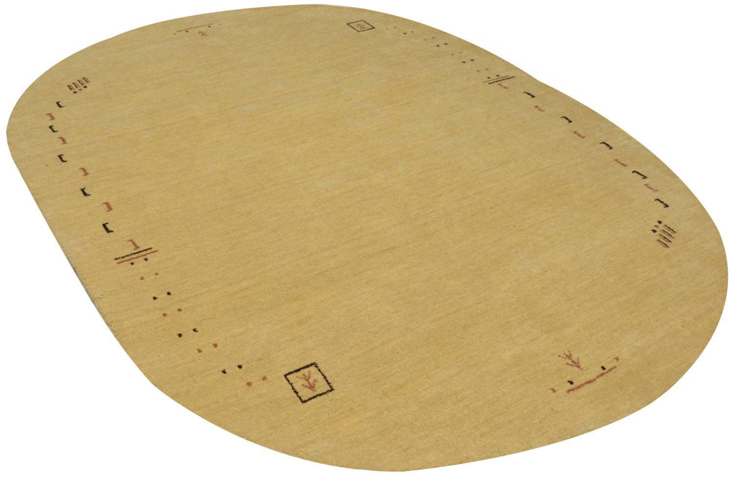morgenland Wollteppich »GABBEH FEIN FENTH«, oval, 18 mm Höhe, reine Schurwolle bunte Bordüre, Wohnzimmer