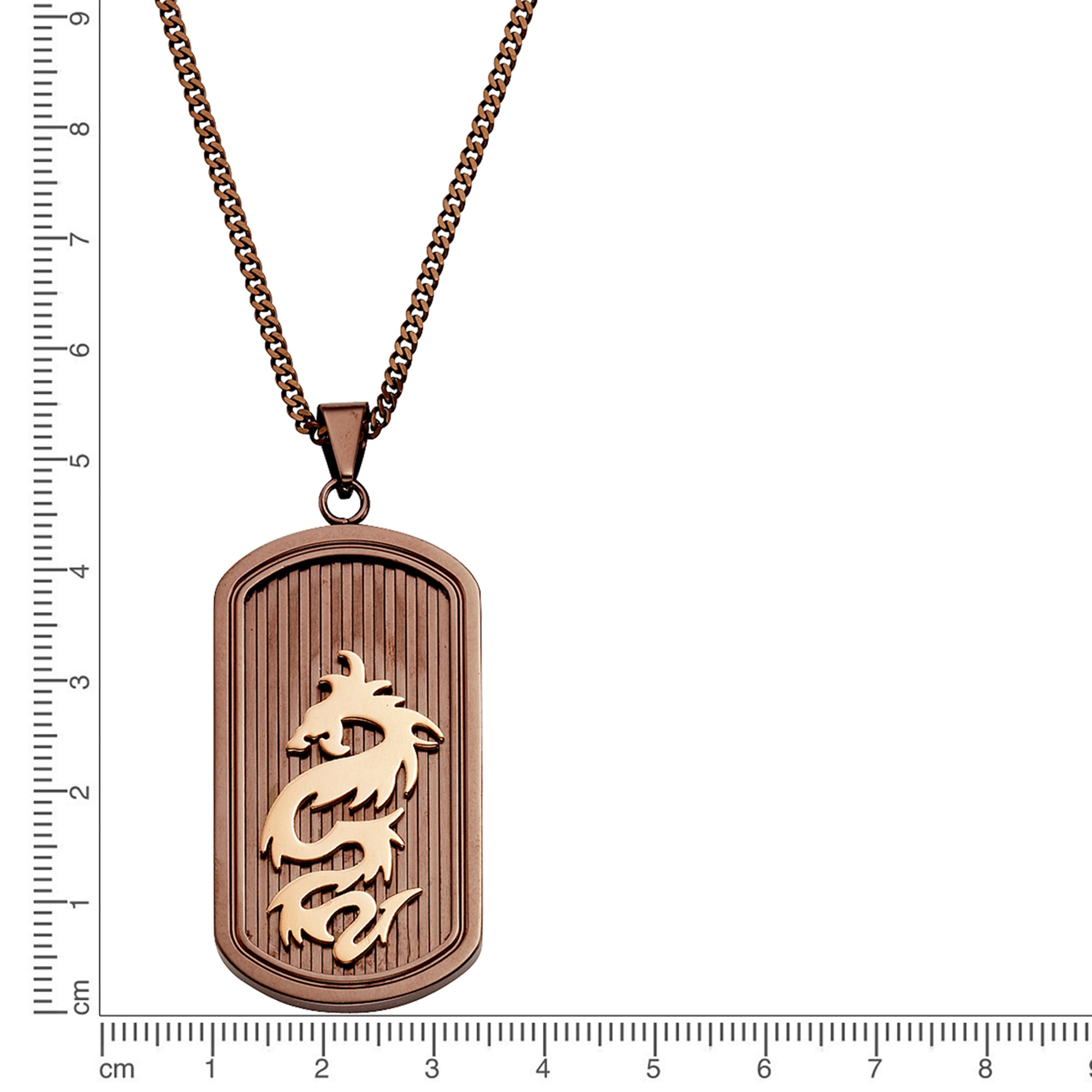 Zeeme Kette mit Anhänger »Edelstahl Platte Drache«