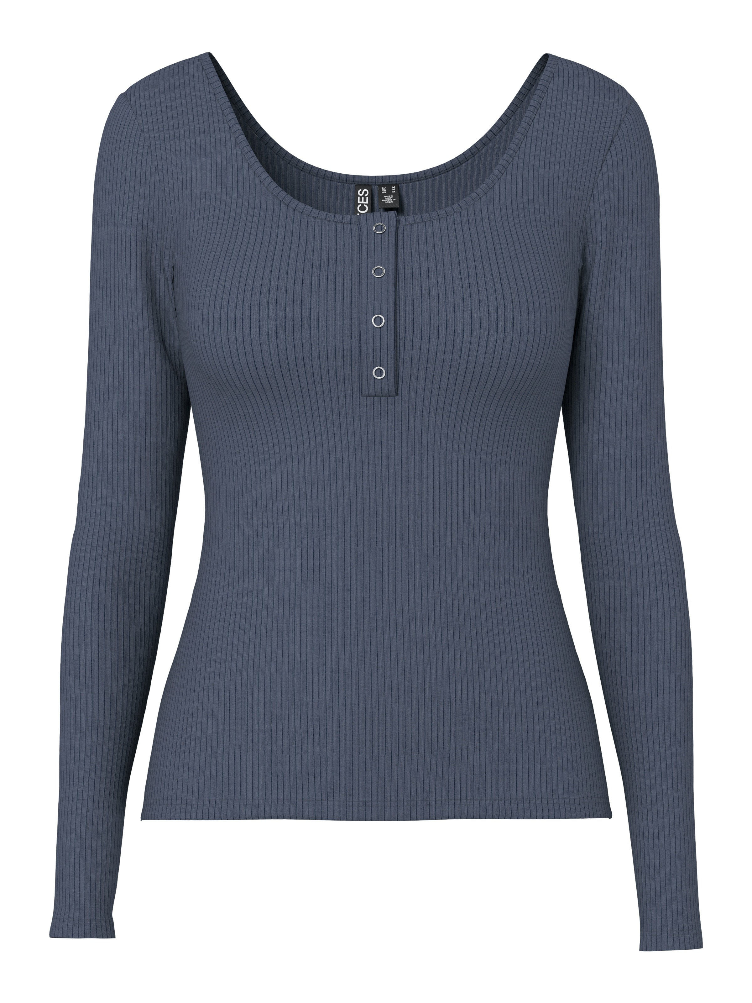 pieces Langarmshirt »PCKITTE LS TOP NOOS BC« Baumwollmischung, slim fit