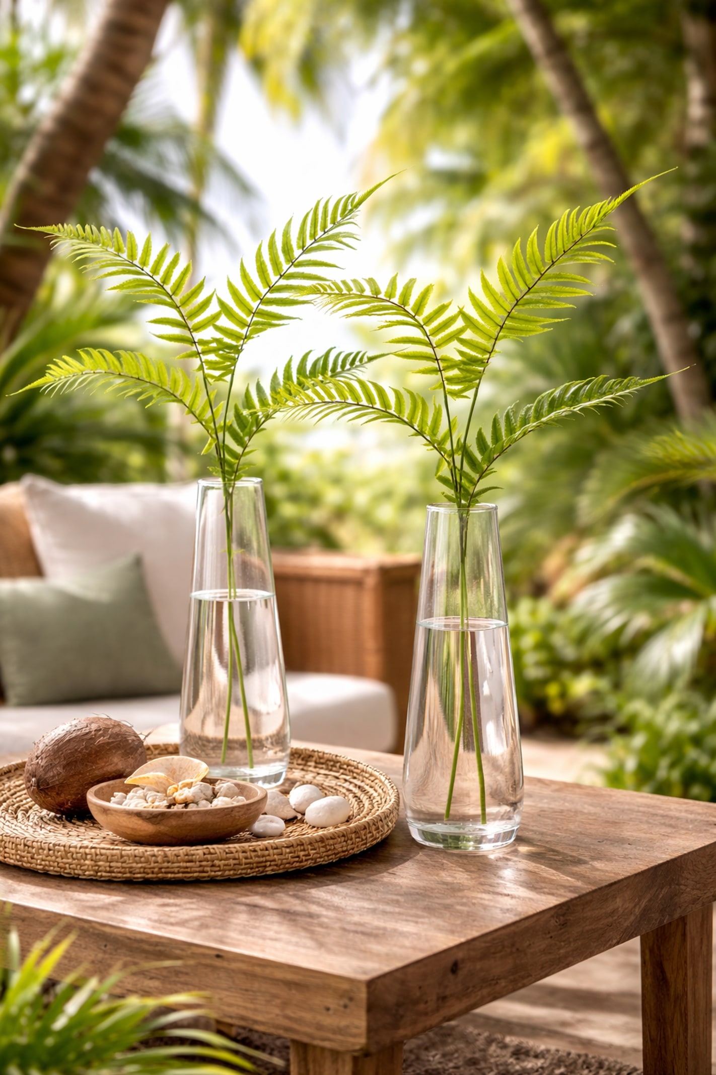 I.GE.A. Kunstzweig »Künstlicher Palmzweig« Deko Palmblatt Kunstpflanze Kunstpalme Wohnzimmer Büro Hochzeit