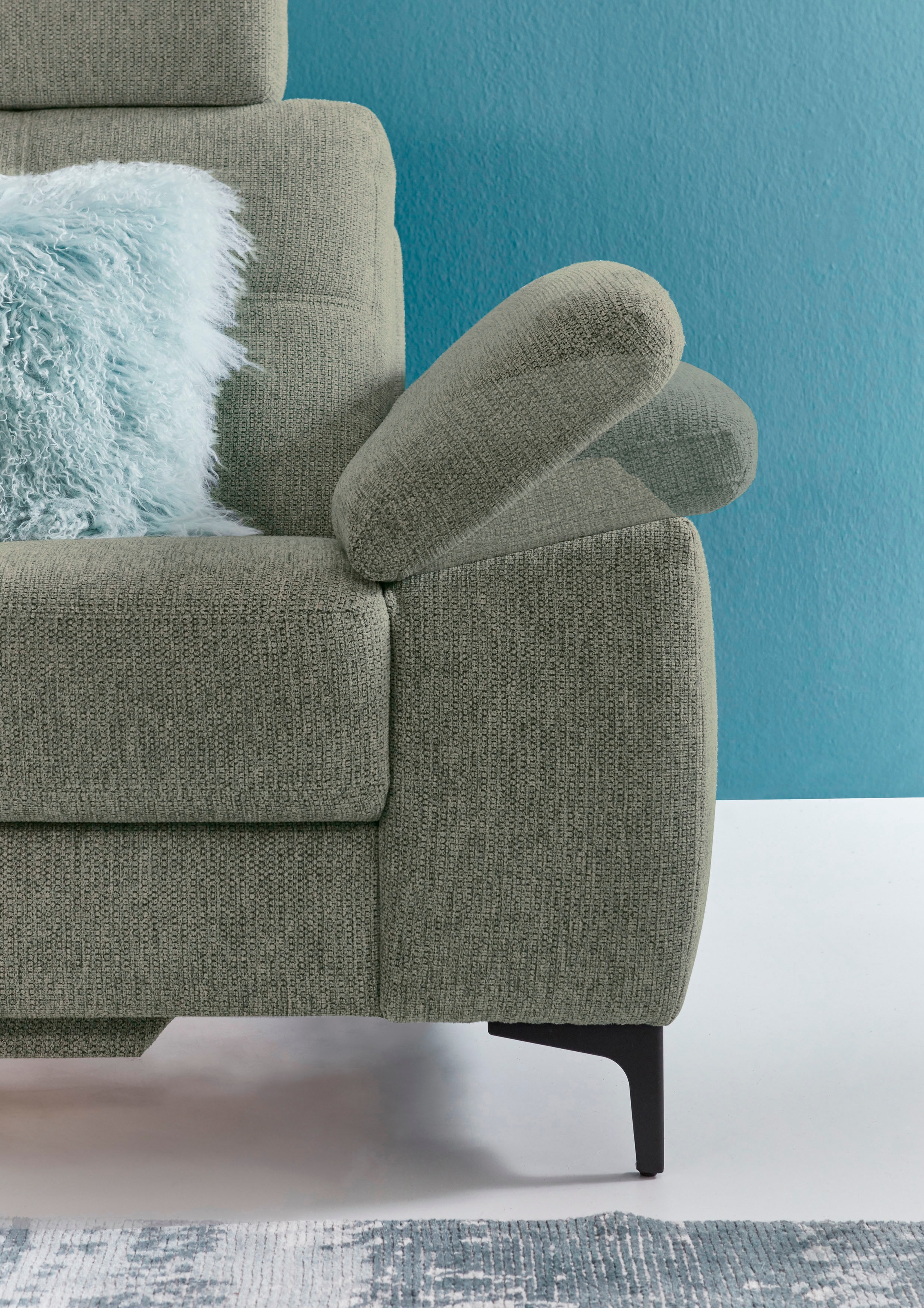 3C Carina Ecksofa »Burnaby bequem und modern, L-Form«, 2 Kopfstützen, optional mit Schlaf- und motorischer Relaxfunktion
