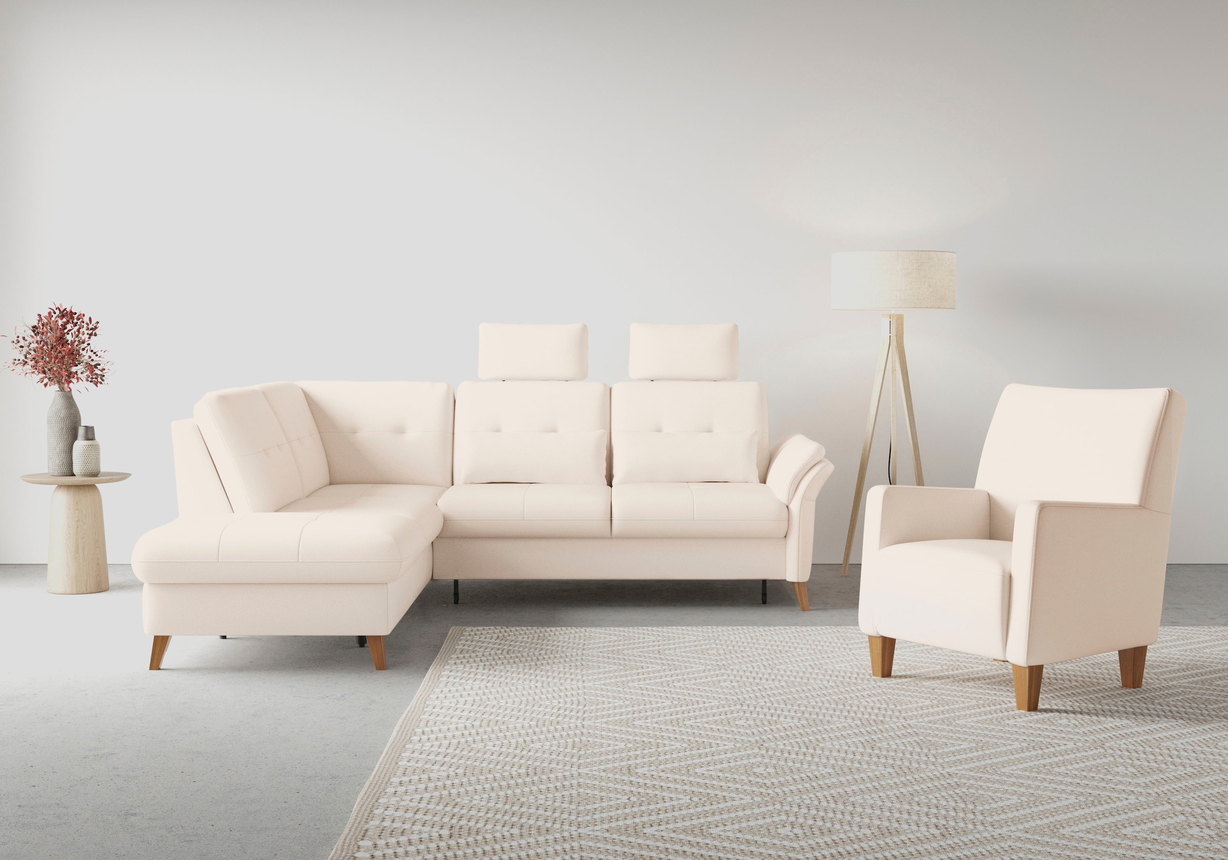 sit&more Ecksofa »Göteborg«, inkl. Sitztiefenverstellung, wahlweise mit Bet günstig online kaufen