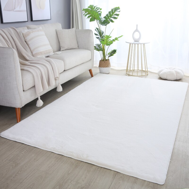 AYYILDIZ TEPPICHE Hochflor-Teppich »POUFFY 5100« rechteckig 20 mm Höhe Läufer, weicher glatter Softflor, Kaninchen Fell Haptik, waschbar CREAM...