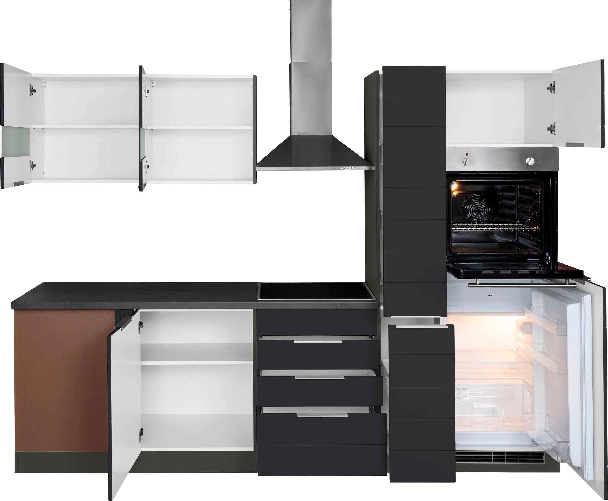 KOCHSTATION Winkelküche »KS-Luhe«, Stellbreite 240x270 cm, wahlweise mit oder ohne E-Geräten, MDF-Fronten