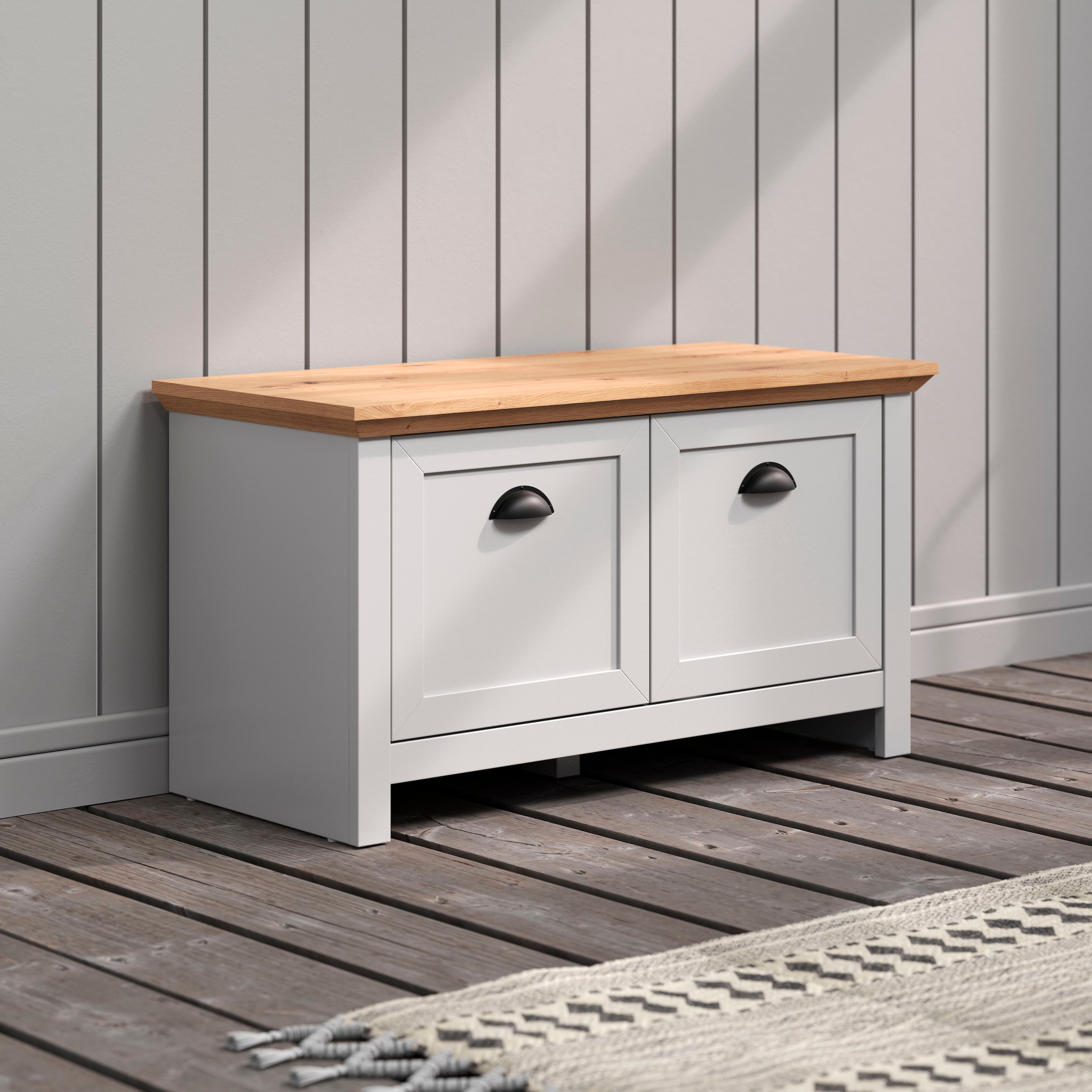 Home affaire Garderobe »Herzwill«, (1 St.), Sitzbank / Schuhschrank mit den Maßen B/H/T ca.: 91/49/41 cm