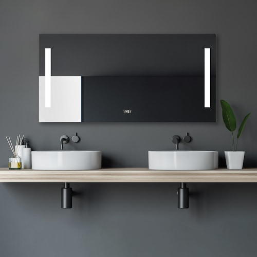DSK Design LED-Lichtspiegel Silver Time 120 cm x 60 cm günstig online kaufen