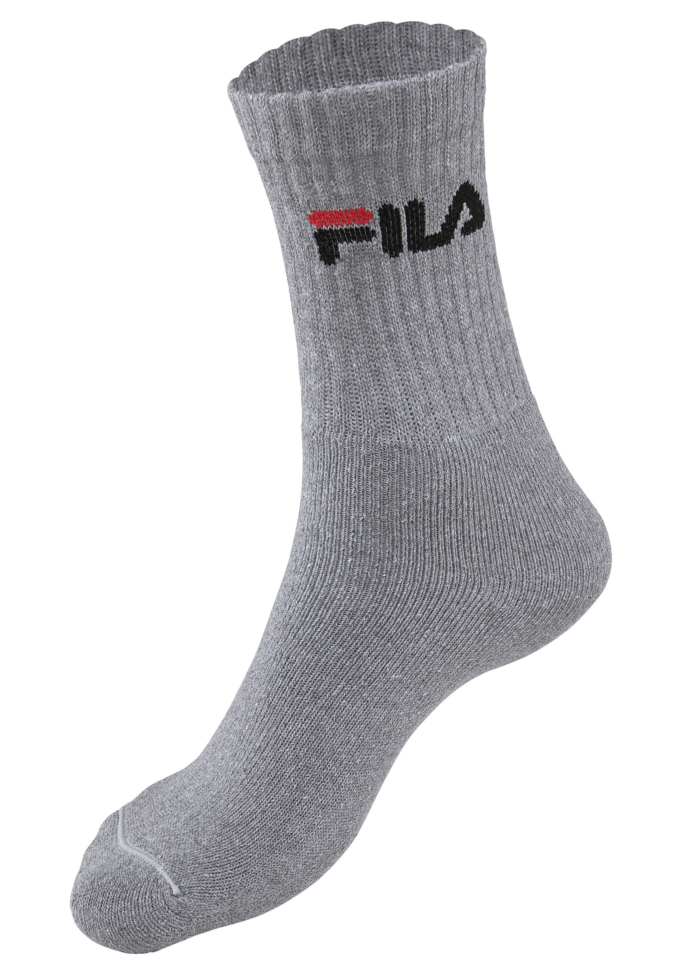 Fila Tennissocken »UNISEX CREW TENNIS FULL TERRY SOCKS«, (6 Paar), Sportsocken, flache Zehennaht