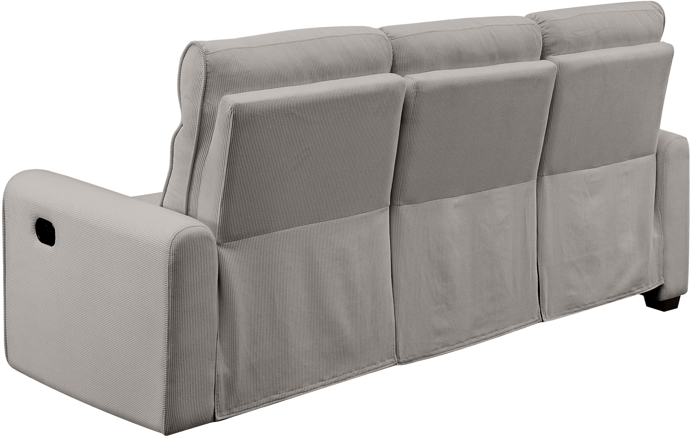 ATLANTIC home collection Ecksofa »Gero L-Form«, mit Relaxfunktion und Stauraum, mit Cord-Bezug
