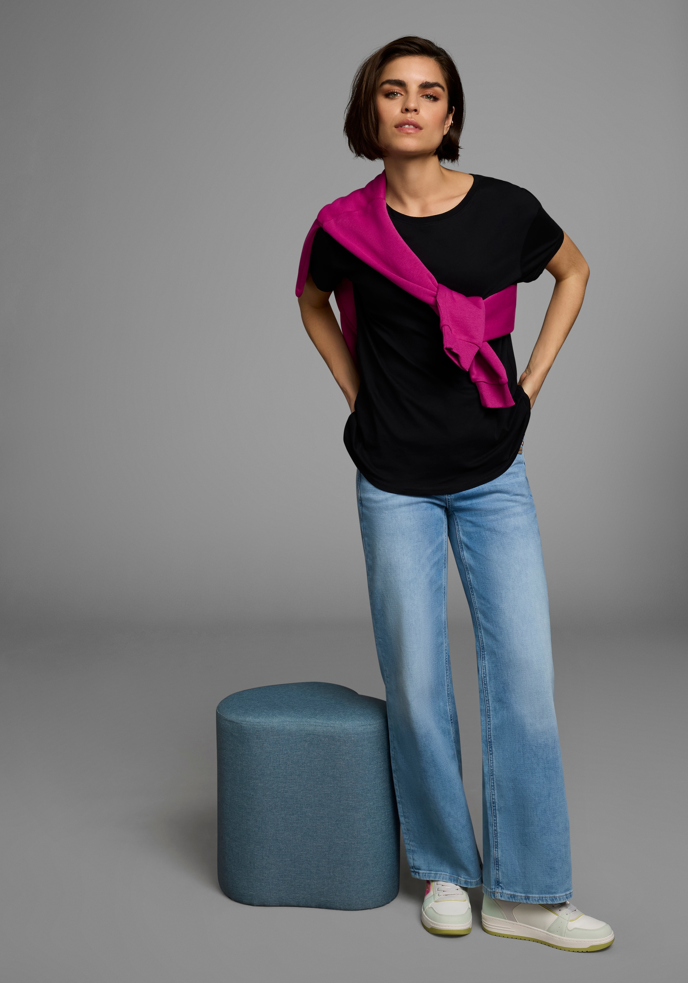 AJC T-Shirt oversize Passform,  Basic,  aus Baumwolle