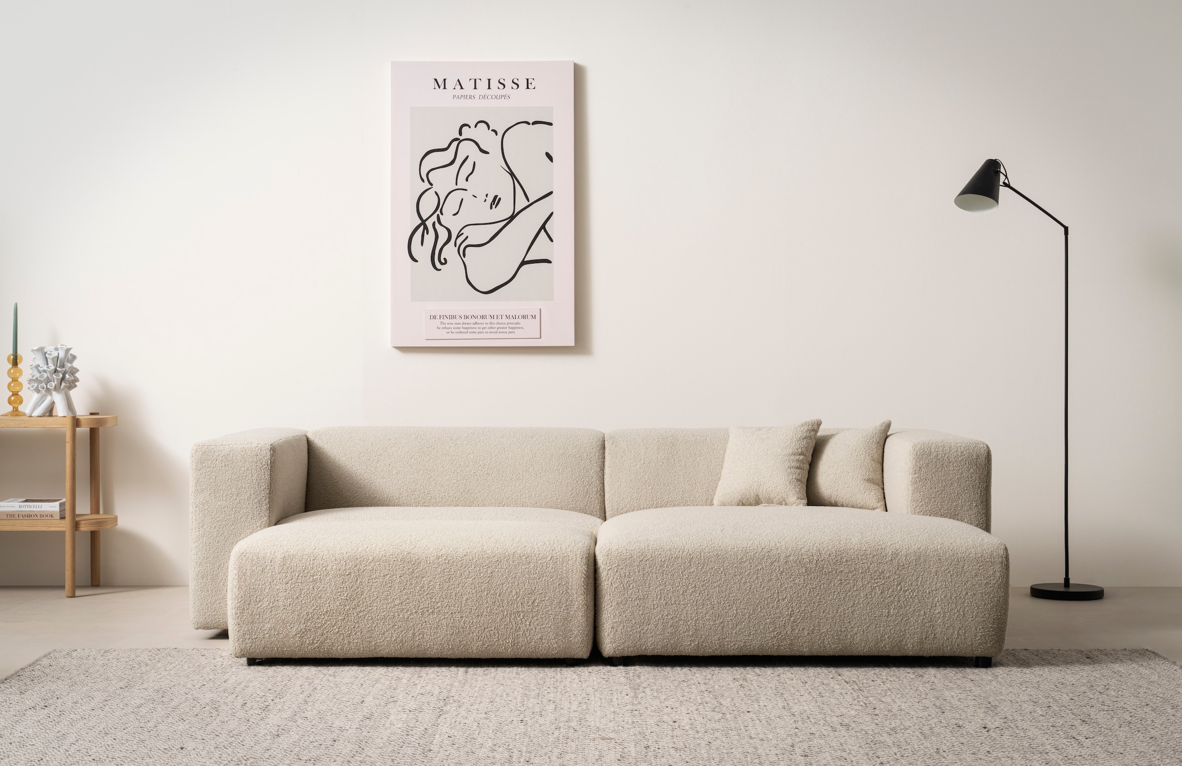 andas Polsterecke »BAKELS, Ecksofa-Set mit Hocker, L-Form mit Schlaffunktion«, Ecksofa-Set (incl. Hocker) im trendigen Megacord
