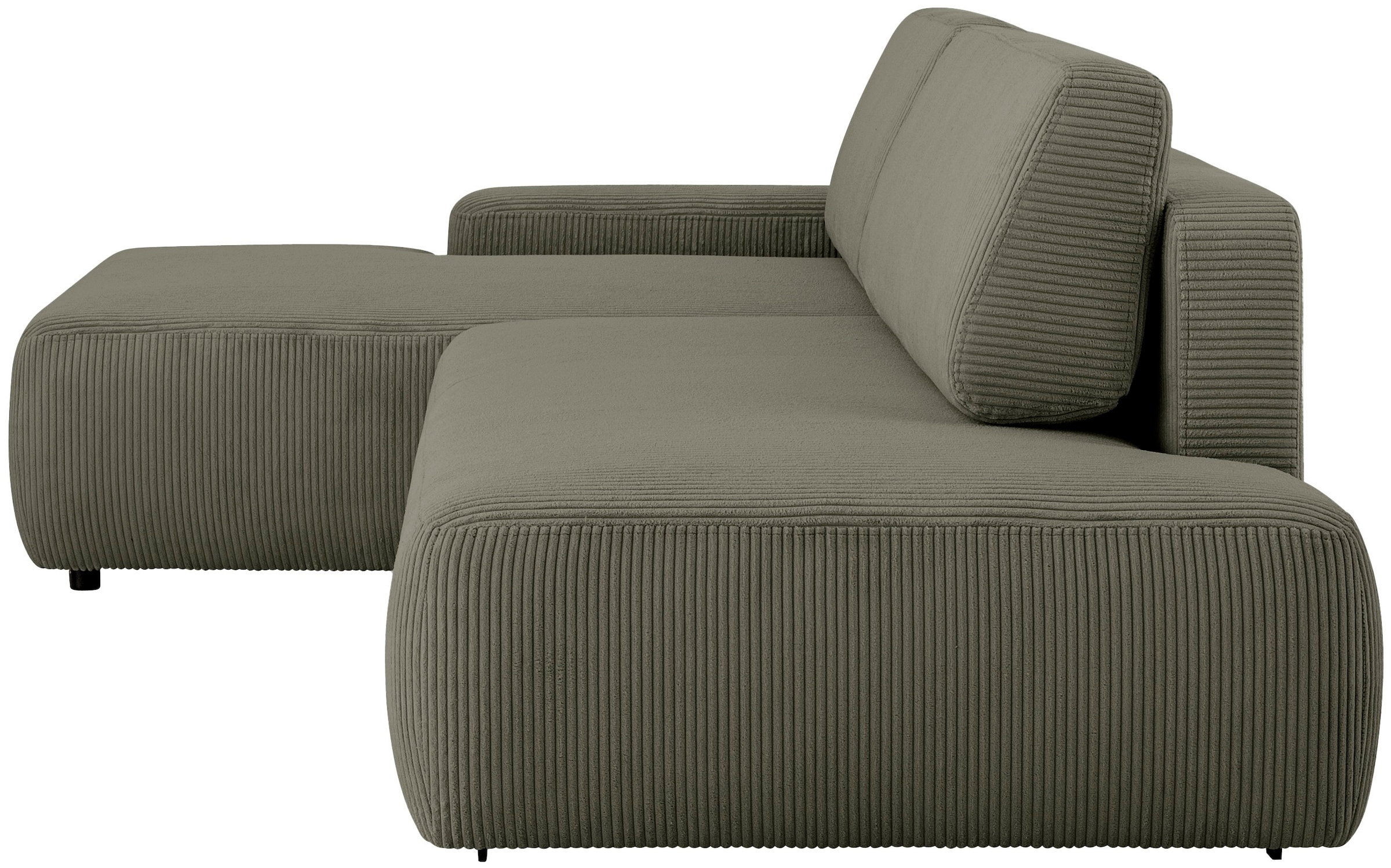 INOSIGN Ecksofa »TORGE, Schlafsofa Cord, Samtvelours u. Strukur fein, Couch in L-Form«, Schlaffunktion und Bettkasten, Liegefläche: 210x125 cm, neues Design