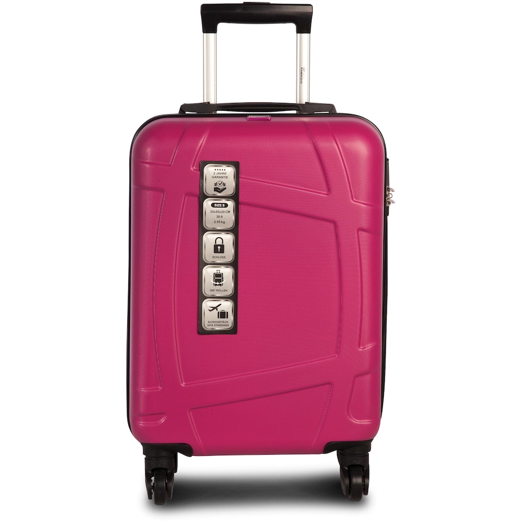 fabrizio® Trolleyset »Globe, Pink«, (3 tlg.)