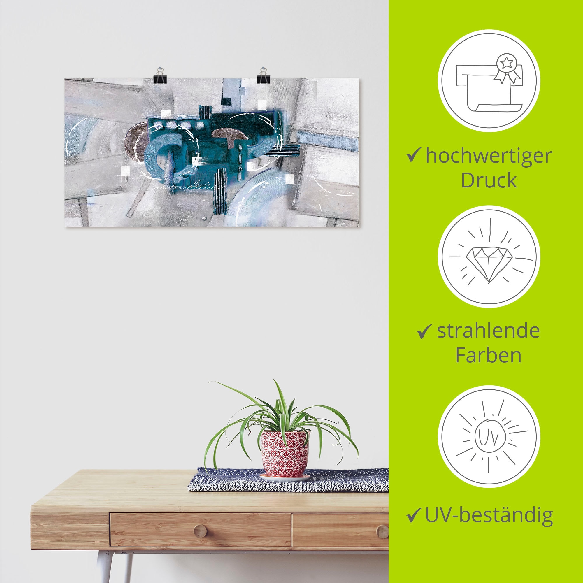 Artland Wandbild »Abstrakte blaue Kreise«, Gegenstandslos, (1 St.), als Alubild, Outdoorbild, Leinwandbild, Poster, Wandaufkleber