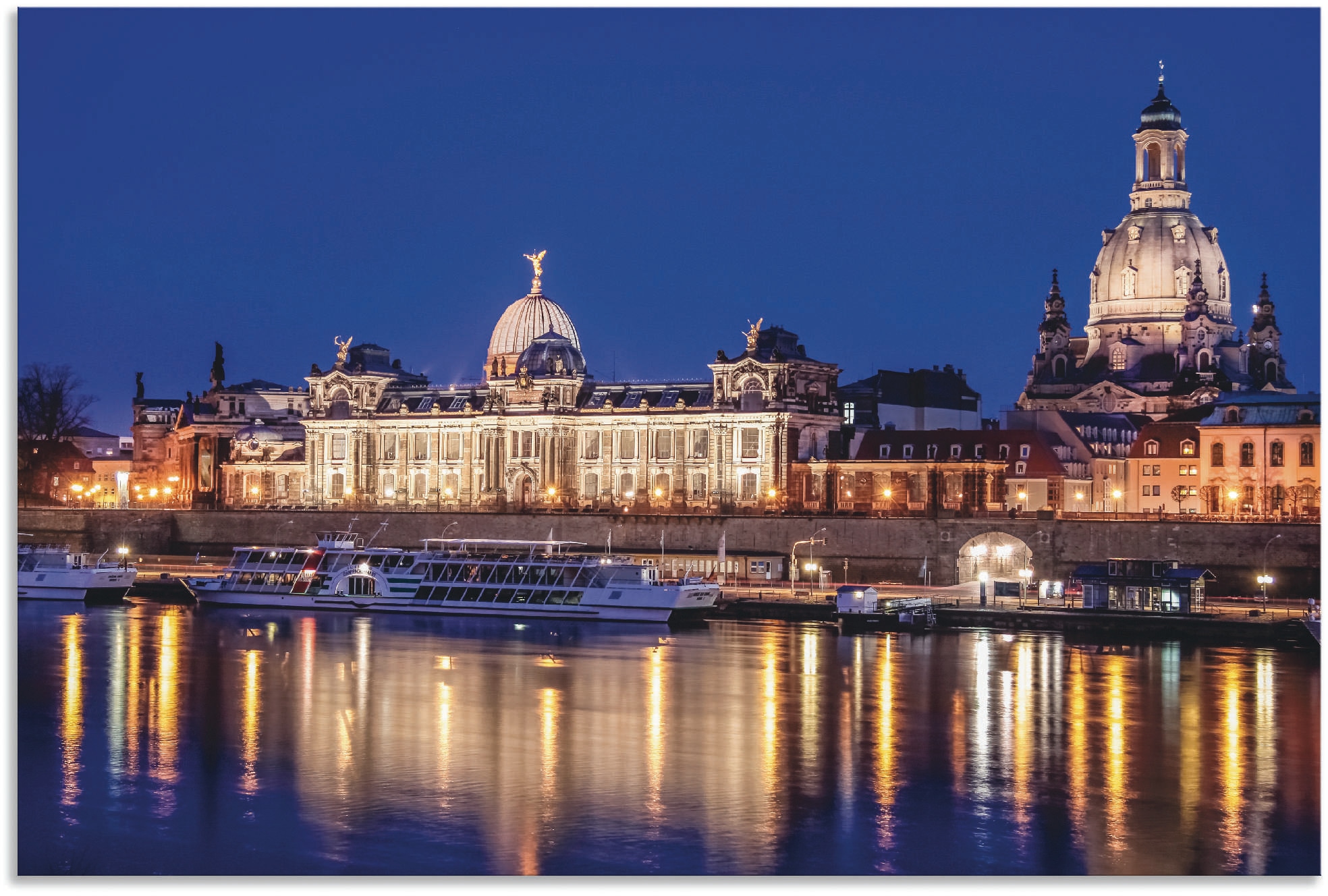 Artland Wandbild »Abend an der Elbe in Dresden«, Dresden, (1 St.), als Alub günstig online kaufen