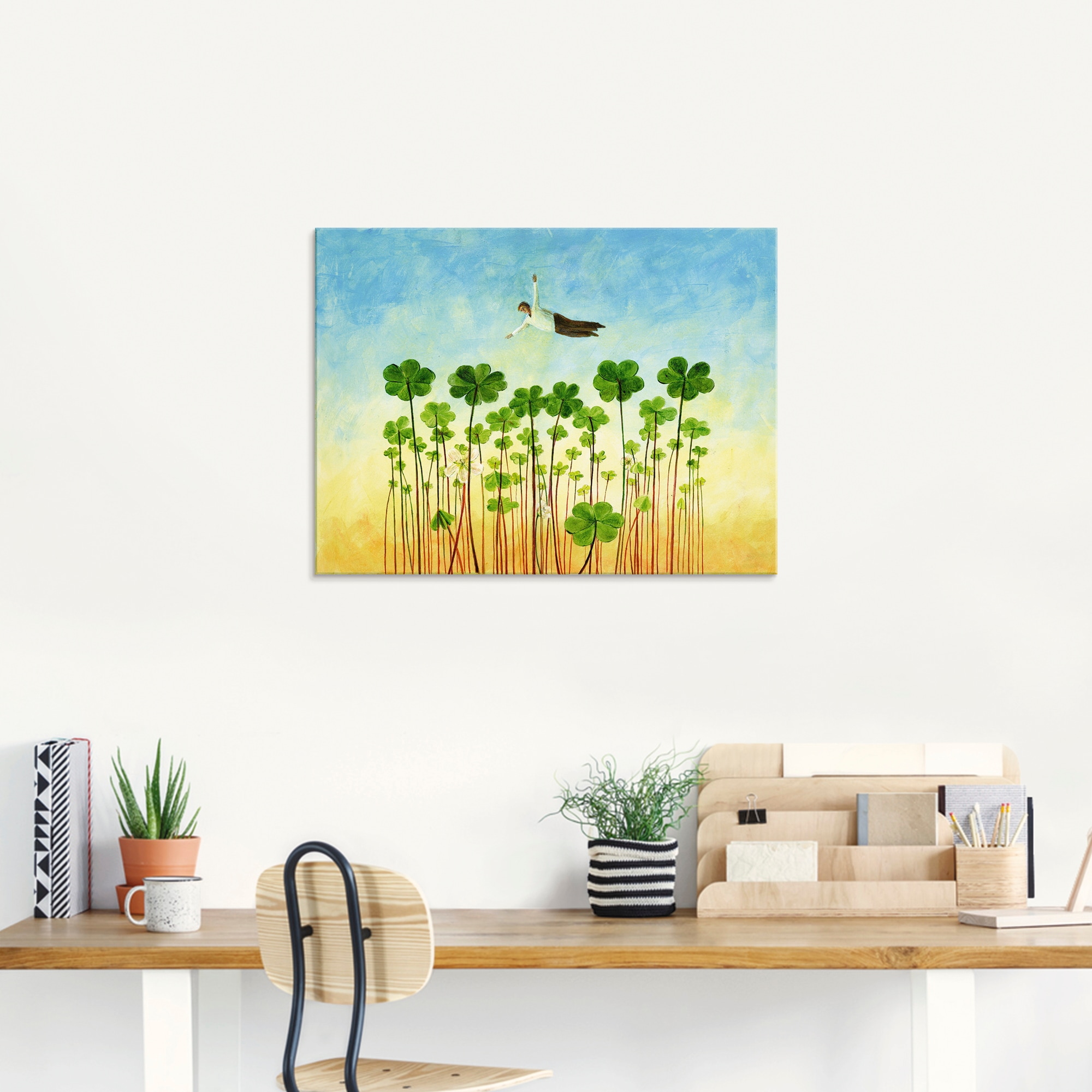Artland Glasbild »Jemanden über den grünen Klee loben«, Mann, (1 St.), in verschiedenen Größen