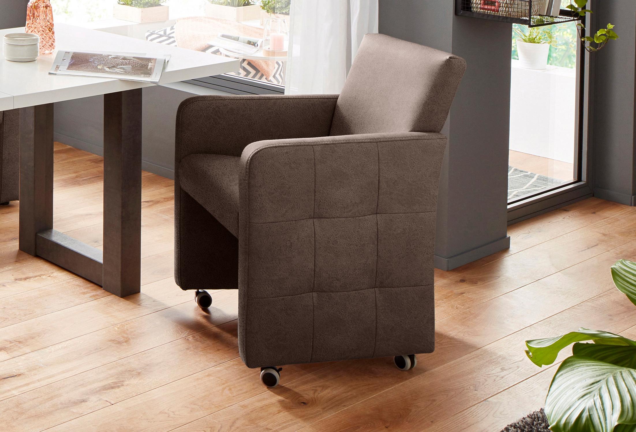 exxpo - sofa fashion Sessel »Barista Clubsessel auf Rollen, schmale Armlehn günstig online kaufen