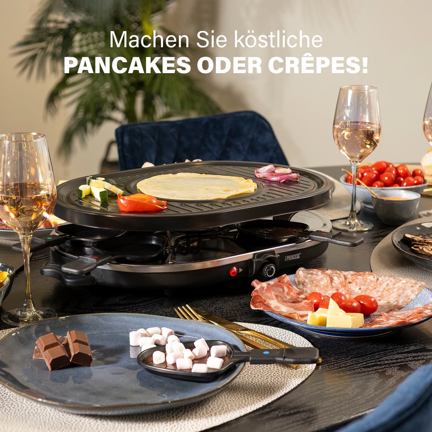 PRINCESS Raclette Oval kaufen Watt 162700, online 8 Raclettepfännchen, 8 Party - Grill 1200