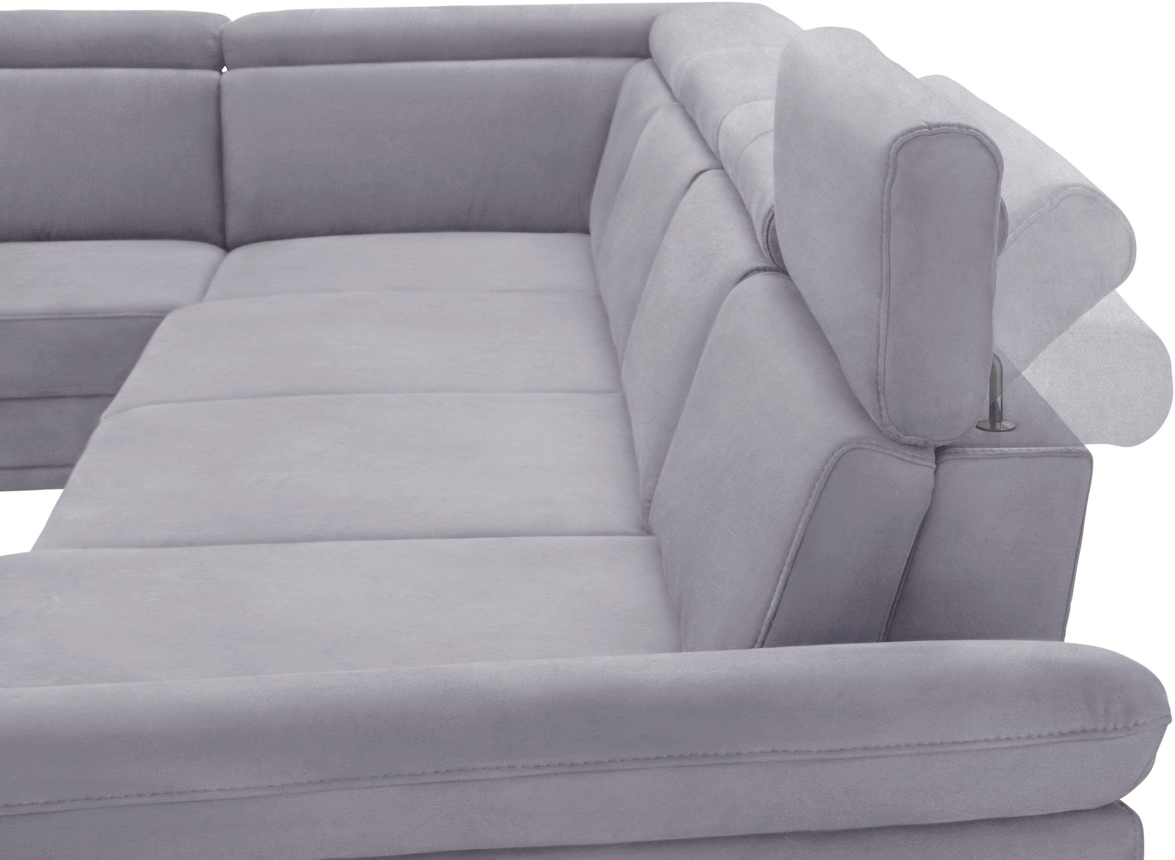 sit&more Wohnlandschaft »Scorpio U-Form«, inklusive Sitztiefenverstellung, mit Kopf- und Armteilverstellung