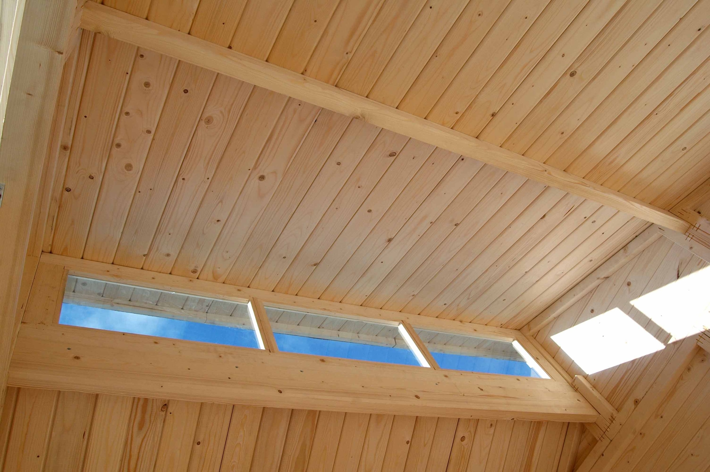 BERTILO Gartenhaus »Studio Set 2, in verschiedenen Farben«, mit Doppelpultdach, Oberlicht und Dachverlängerung + Wandschrank