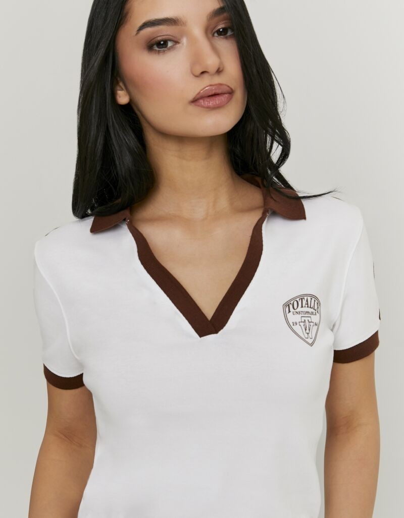 Tally Weijl Poloshirt »STSCOMITSKI« Baumwollmischung, Poloshirt, verkürzt geschnitten