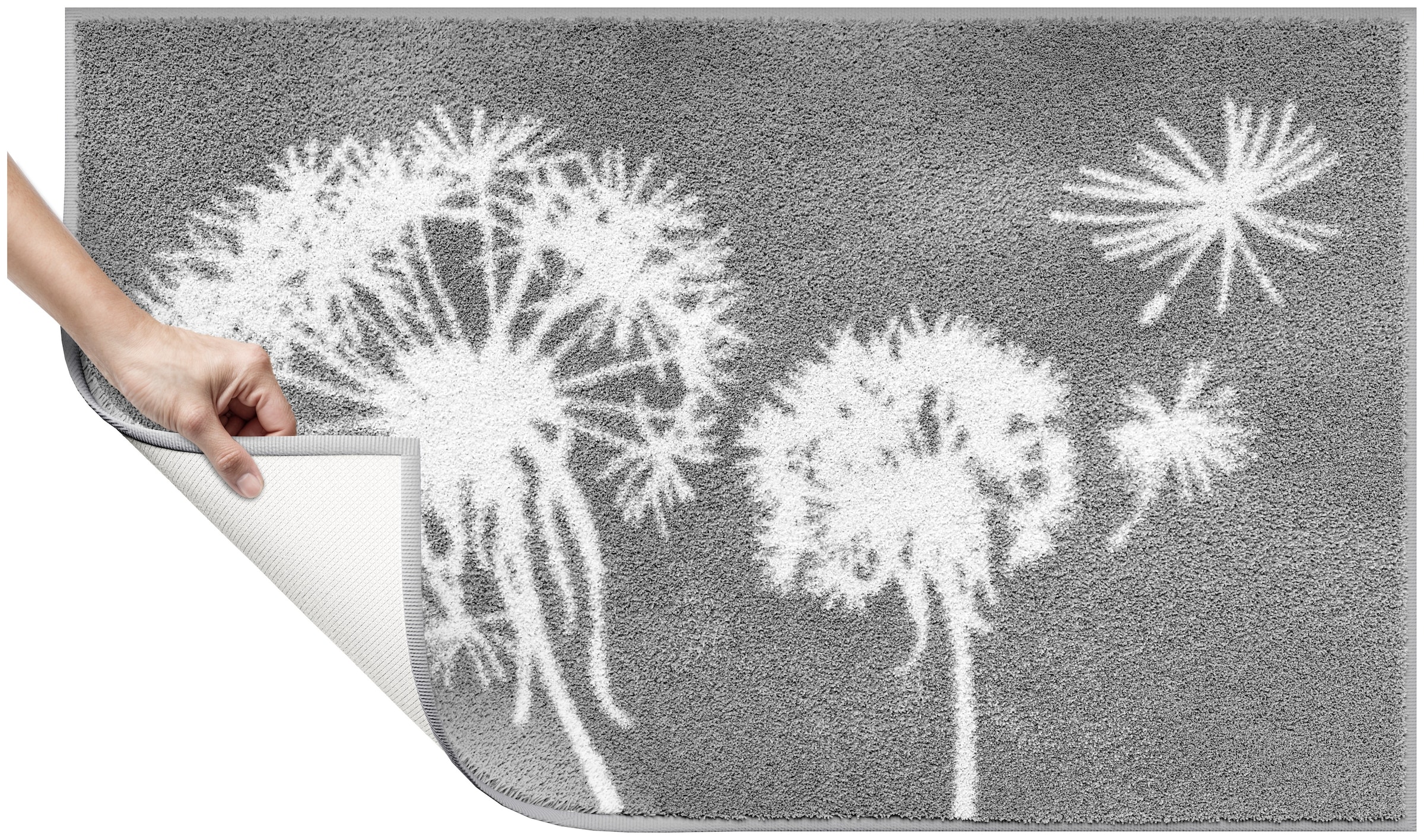 Grund Badematte »Pusteblume, Badvorleger, Badezimmer Teppich, sehr weich« Höhe 20 mm rutschhemmend beschichtet fußbodenheizungsgeeignet | schnell trocknend weiche Haptik, auch als 2-teiliges Set erhältlich, Made in Europe