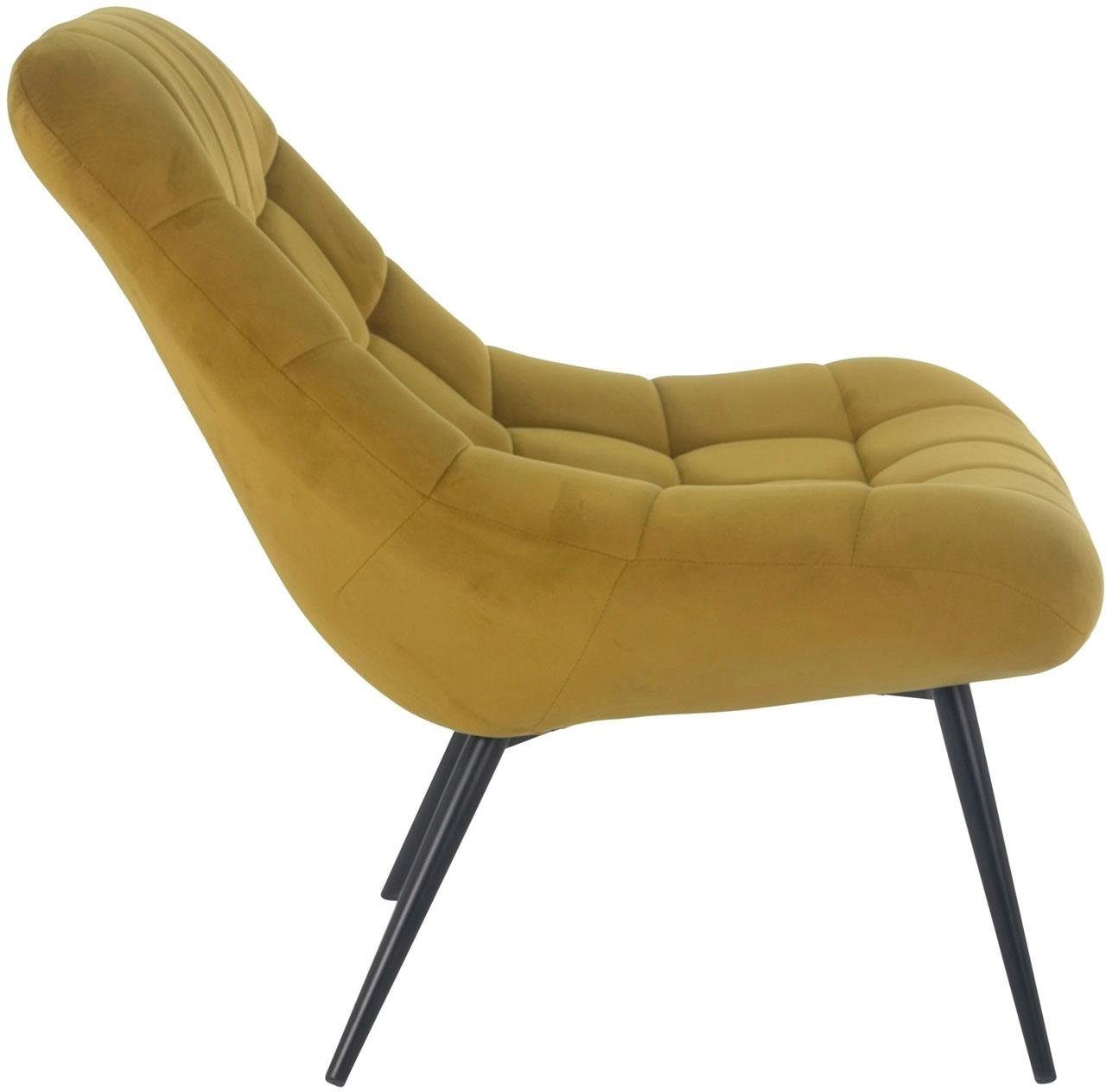 SalesFever Relaxsessel »Toulon - Komfortabler Loungesessel«, mit XXL-Steppung, mit schwarzen oder naturfarbenen Beinen