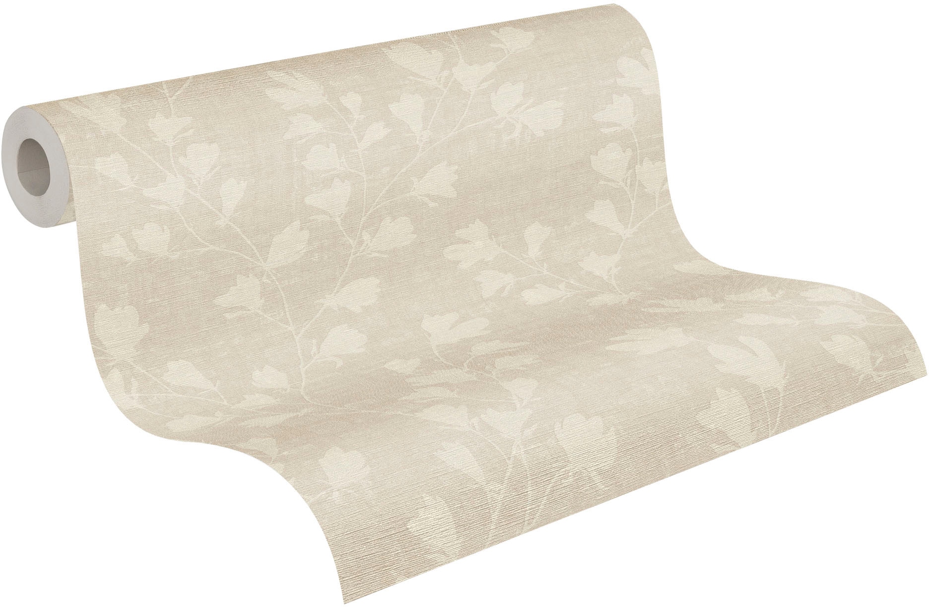 A.S. Création Vliestapete »Nara Blätterranke«, matt-gemustert-neutral, Tapete Natur Tapeten Wohnzimmer Schlafzimmer Küche modern Design Optik