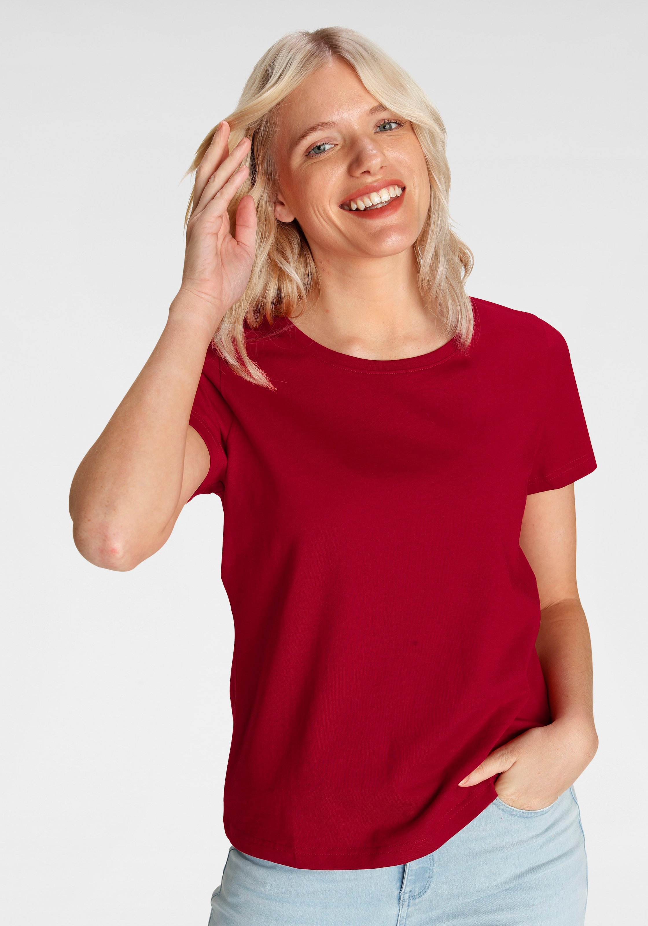 Eastwind T-Shirt, (Packung, 3 tlg., 3er-Pack), Kurzarm, hüftlang, für die Freizeit, aus Baumwolle
