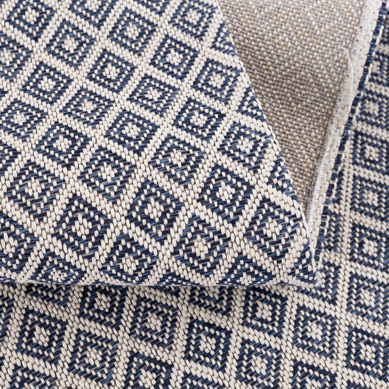 Carpet City Teppich »Cotton« rechteckig 5 mm Höhe Flachgewebe, 100% Baumwolle, Rauten-Optik, Pflegeleicht