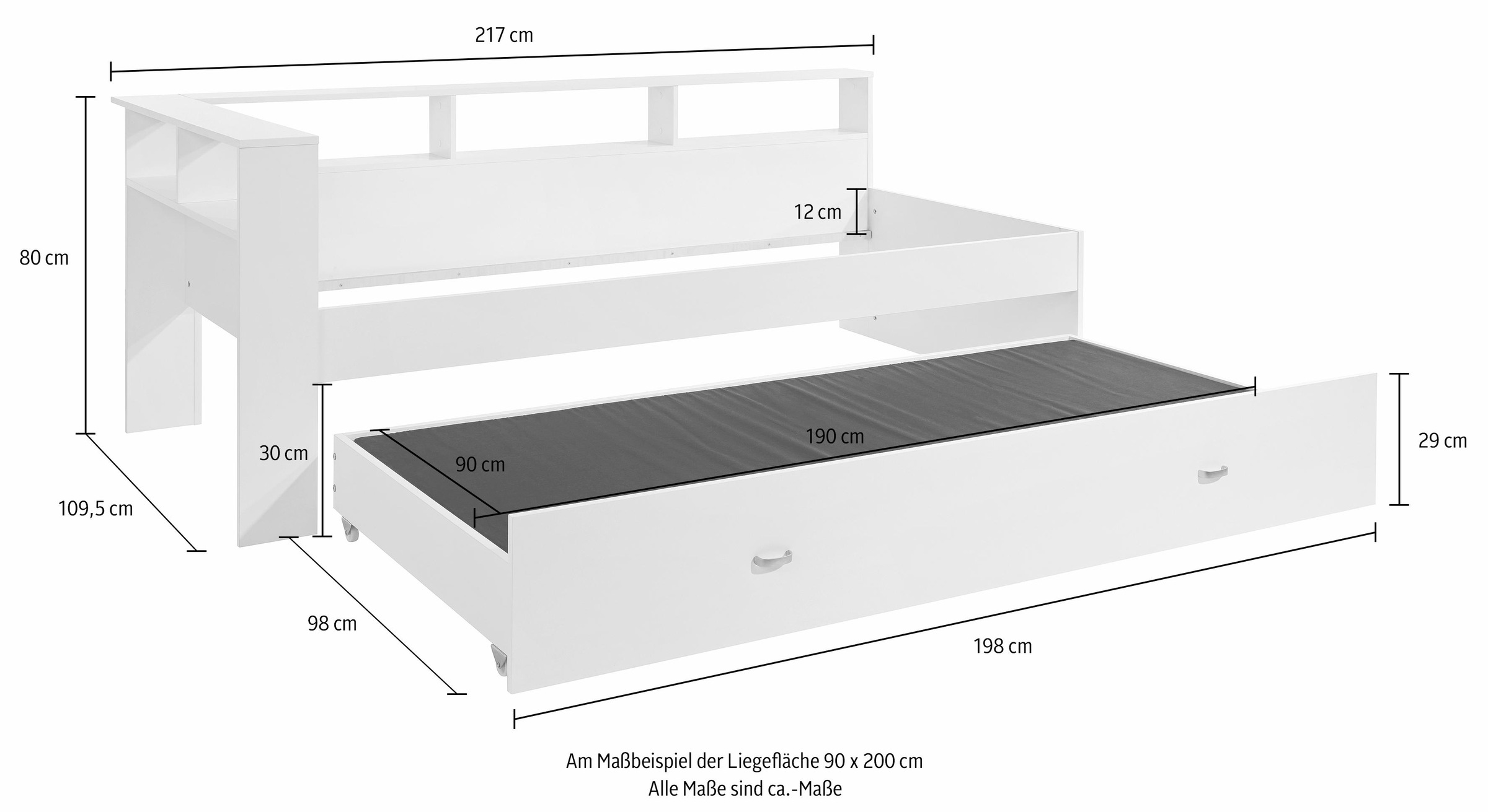 8. Bild von INOSIGN Funktionsbett, Jugendbett, inklusive 2. Schlafgelegenheit und Regalen