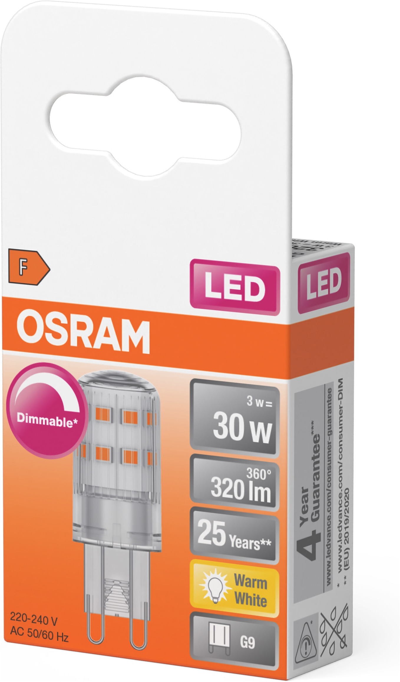Osram LED-Leuchtmittel »LED PIN Lampe« G9 1 Stk. Warmweiß