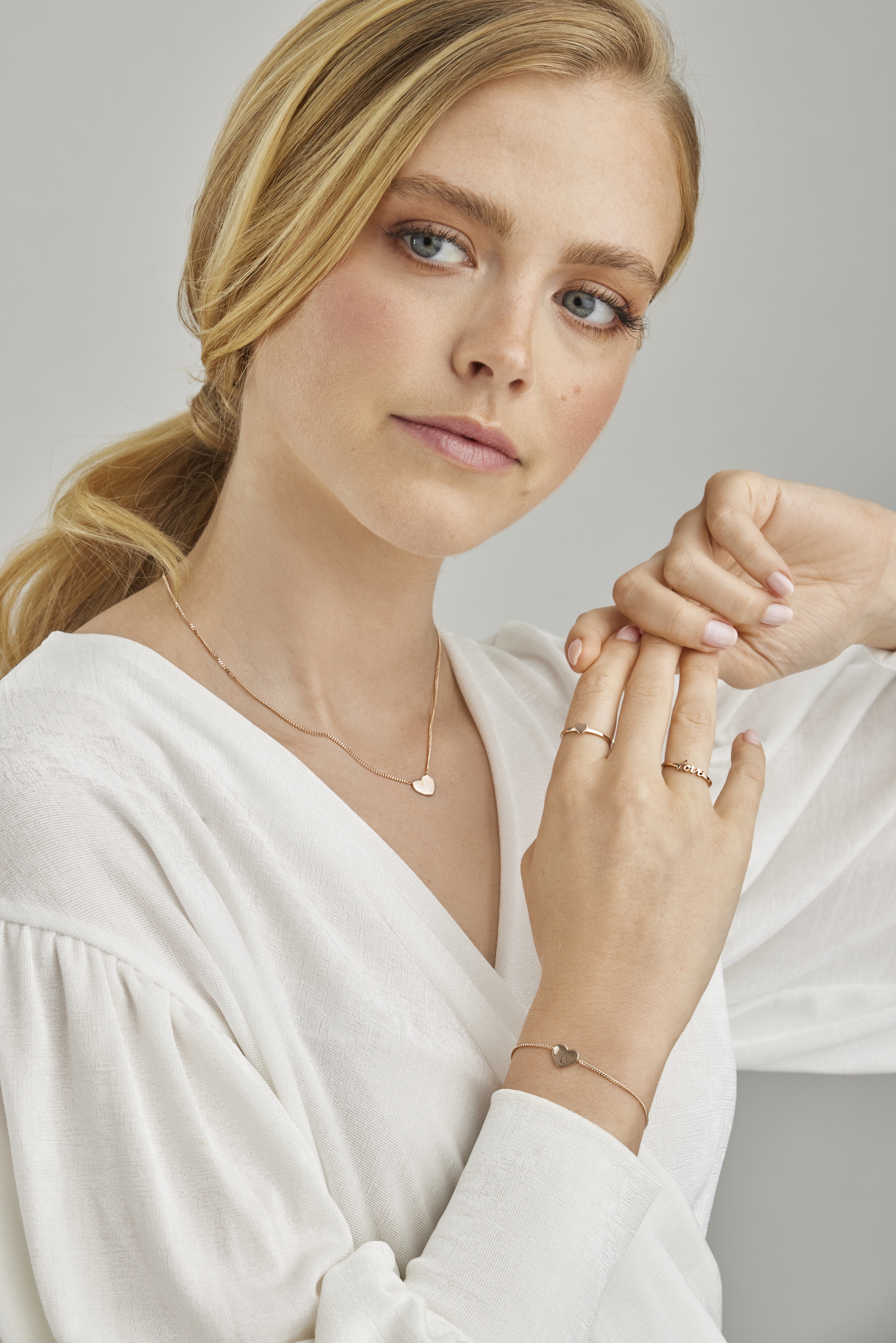 CAÏ Fingerring »925/- Sterling Silber rhodiniert Herz«