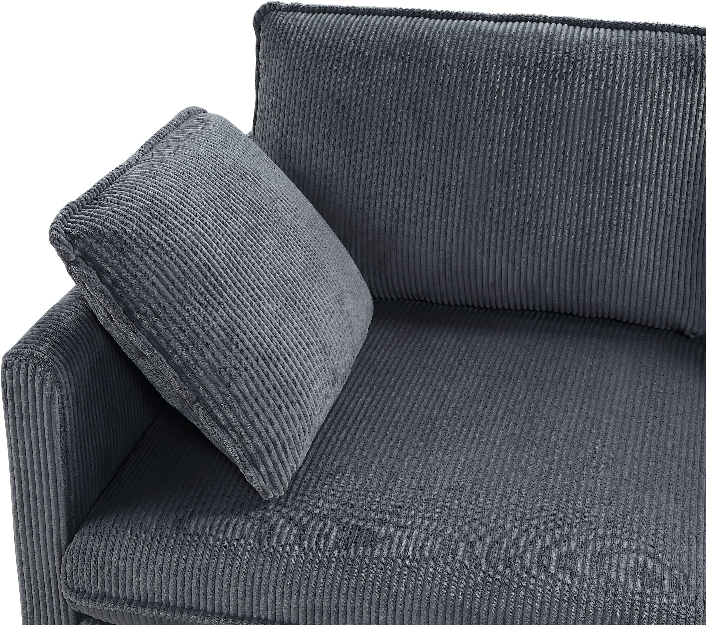 ATLANTIC home collection Wohnlandschaft, modularer 4-Sitzer mit 2 Hockern, weicher Cordbezug