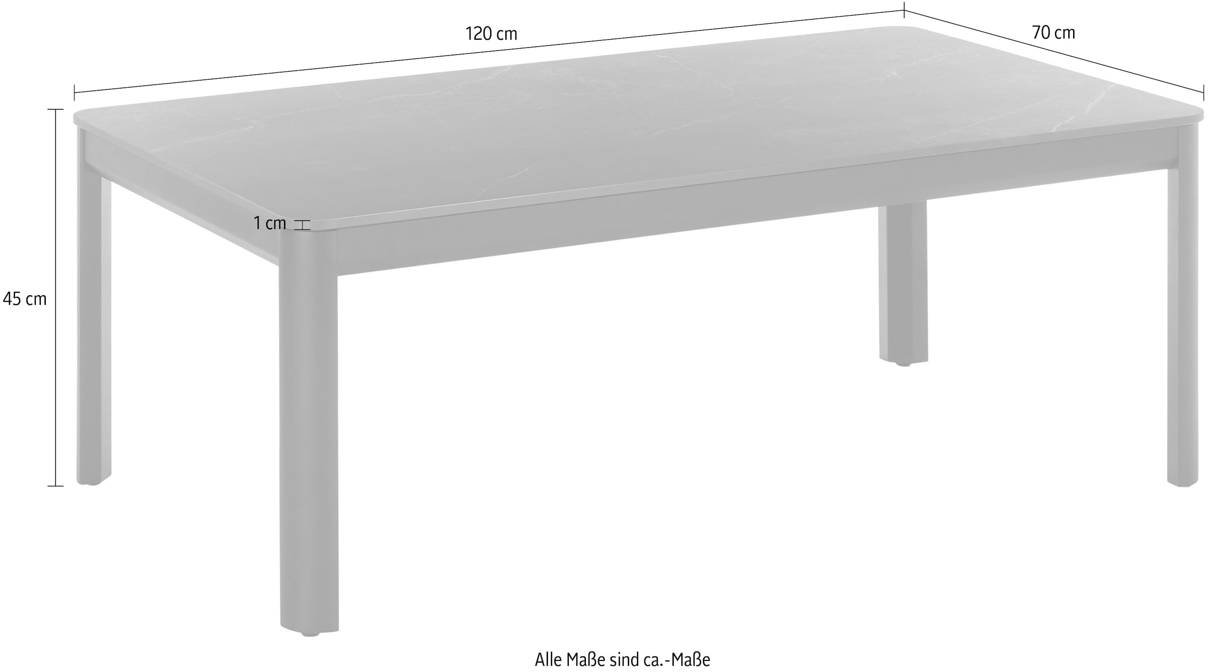 Stolkom Couchtisch »Lenni Wohnzimmertisch Keramik, Schwarz gemasert BxHxT 120x45x70 cm«, Keramikoberfläche schwarz gemasert, Metallgestell schwarz matt