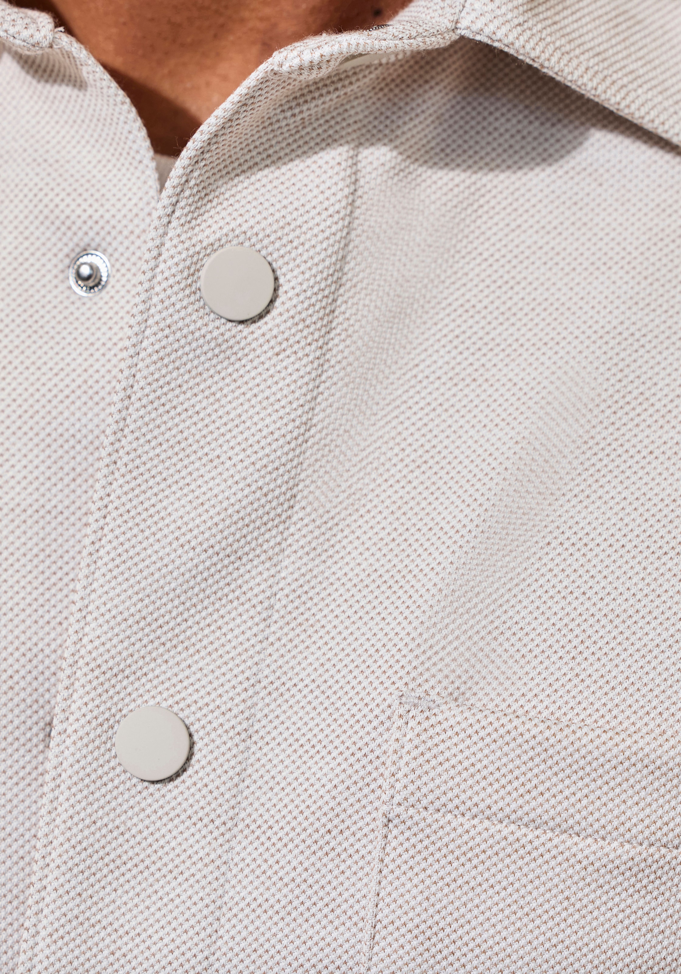 John Devin Hemdjacke », Overshirt aus weicher Piqué-Qualität«, Knopfleiste mit Druckknöpfen