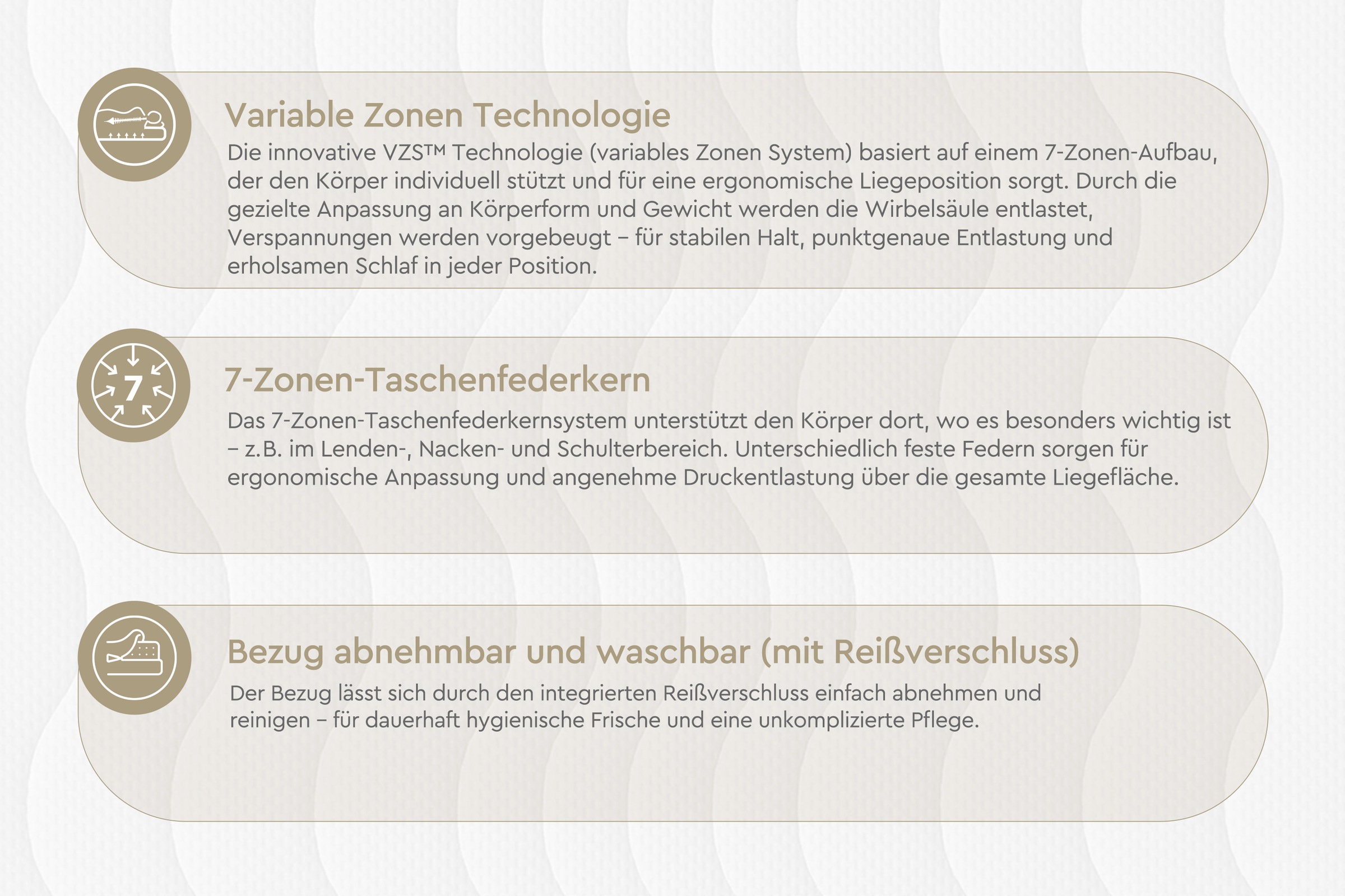Yatas Bedding Taschenfederkernmatratze »Royal Duo 7, Matratze 90x200, 140x200 cm & weitere Größen«, 22 cm hoch, Raumgewicht: 28 kg/m³, 403 Federn, (1 St.), H2 / H3, Wendematratze, ergonomisch, atmungsaktiv