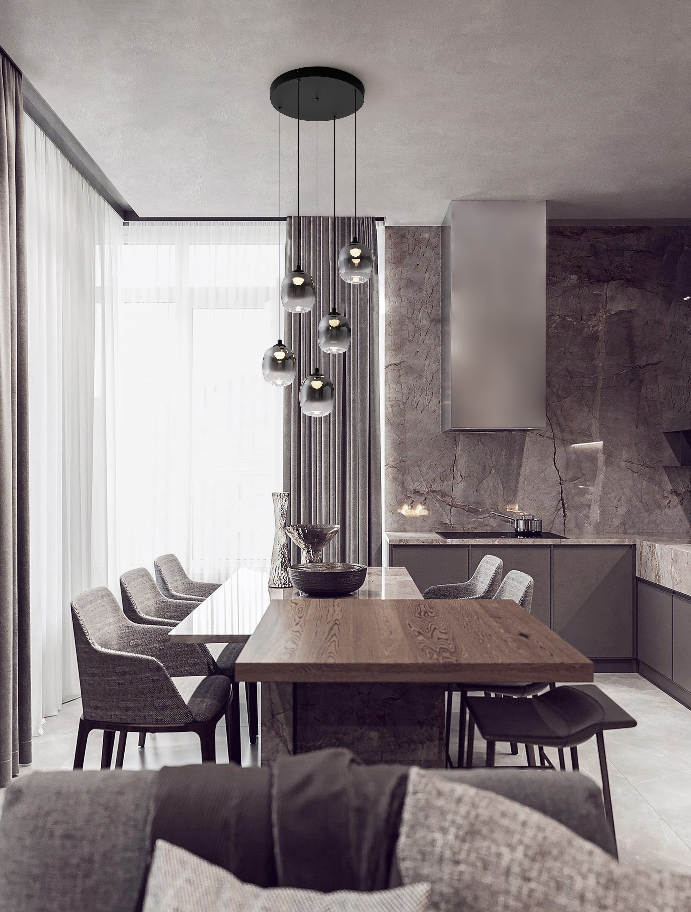 Nova Luce Pendelleuchte »KITA«, 5 flammig