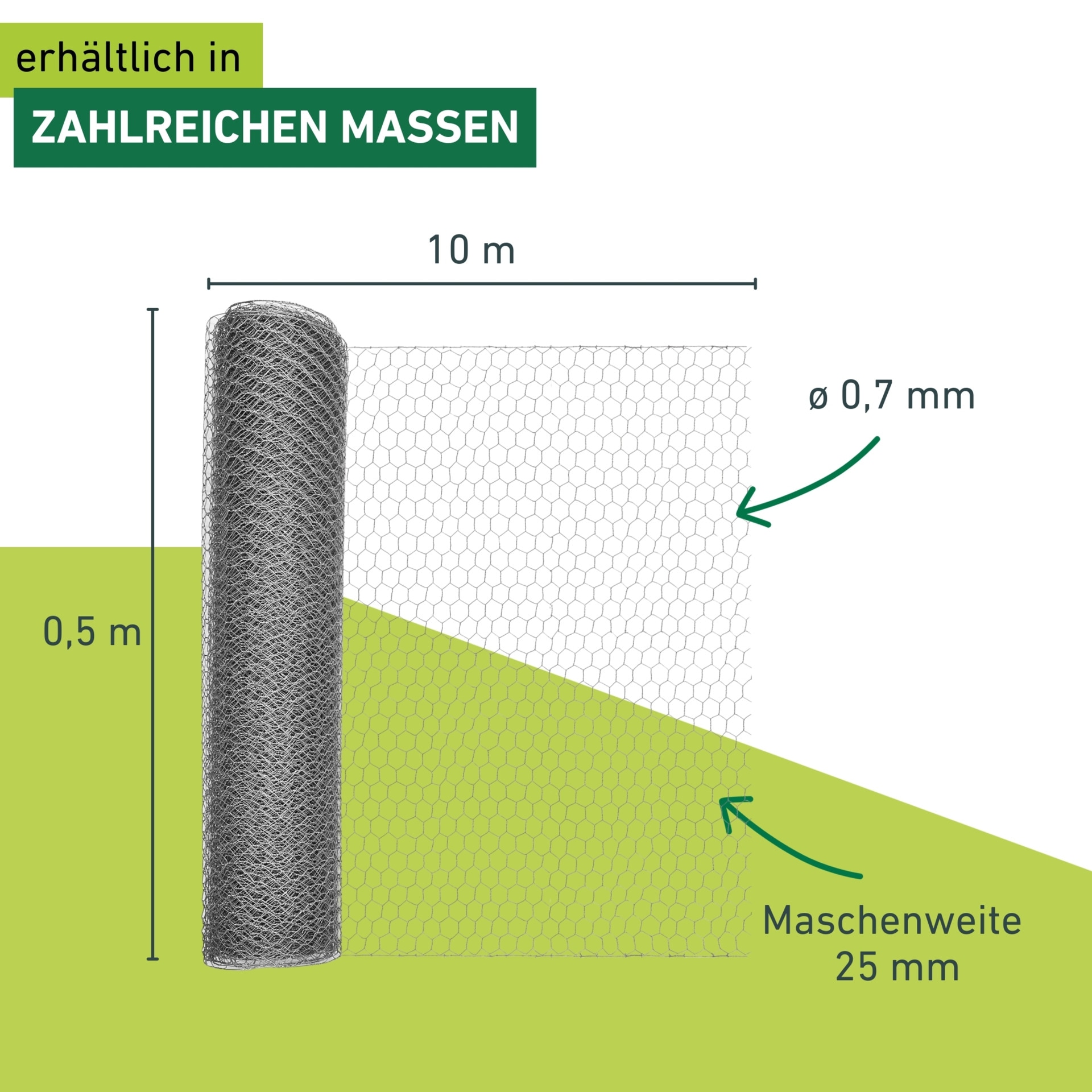 Windhager Voliere »für Hasen, Hühner und Vögel, Kleintiergeflecht verzinkt« Sechseck-Geflecht erhältlich in unterschiedlichen Größen