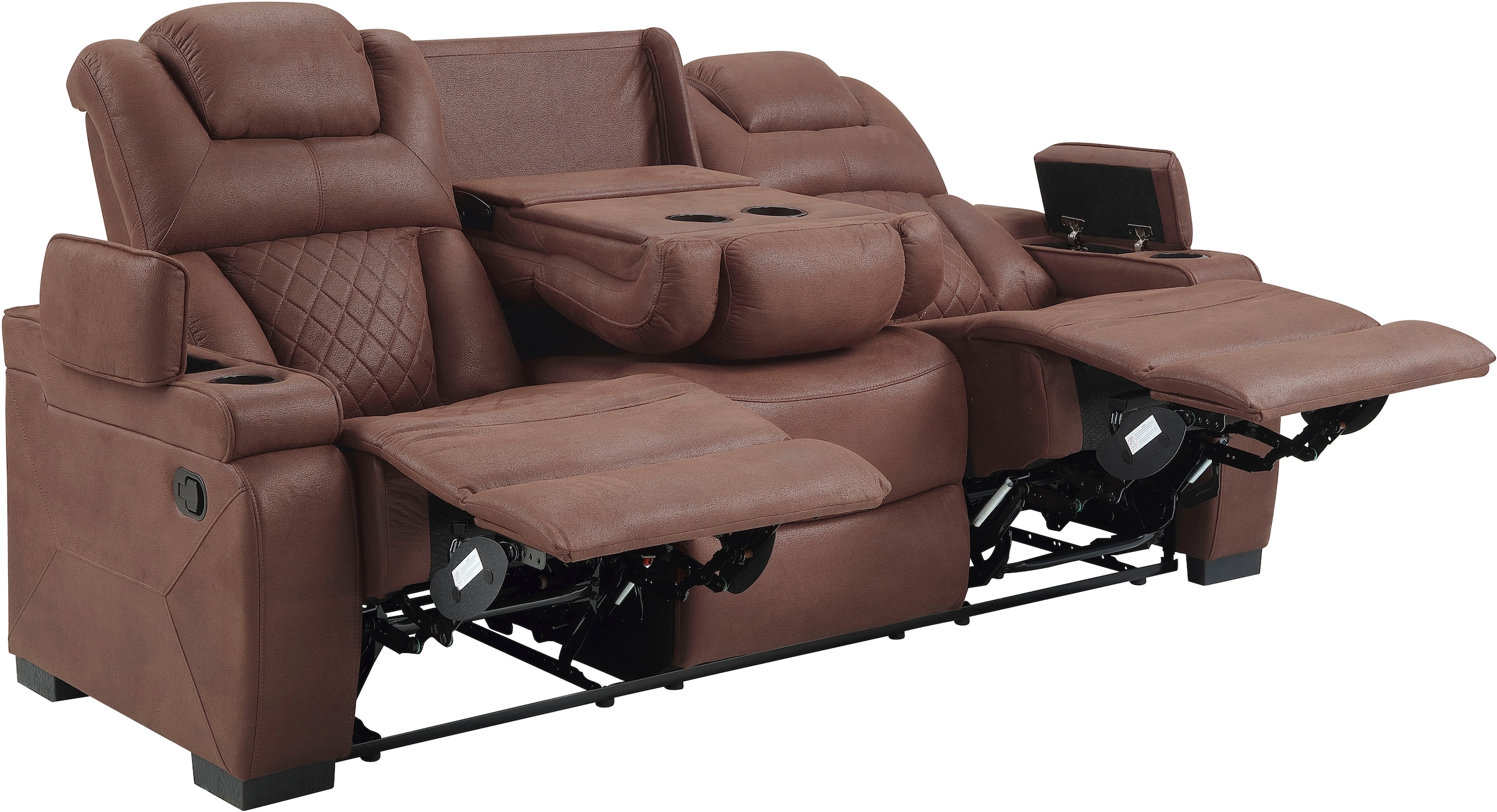 ATLANTIC home collection 3-Sitzer »Faris« Zwei Relaxfunktionen, klappbare Konsole mit Getränkehalter