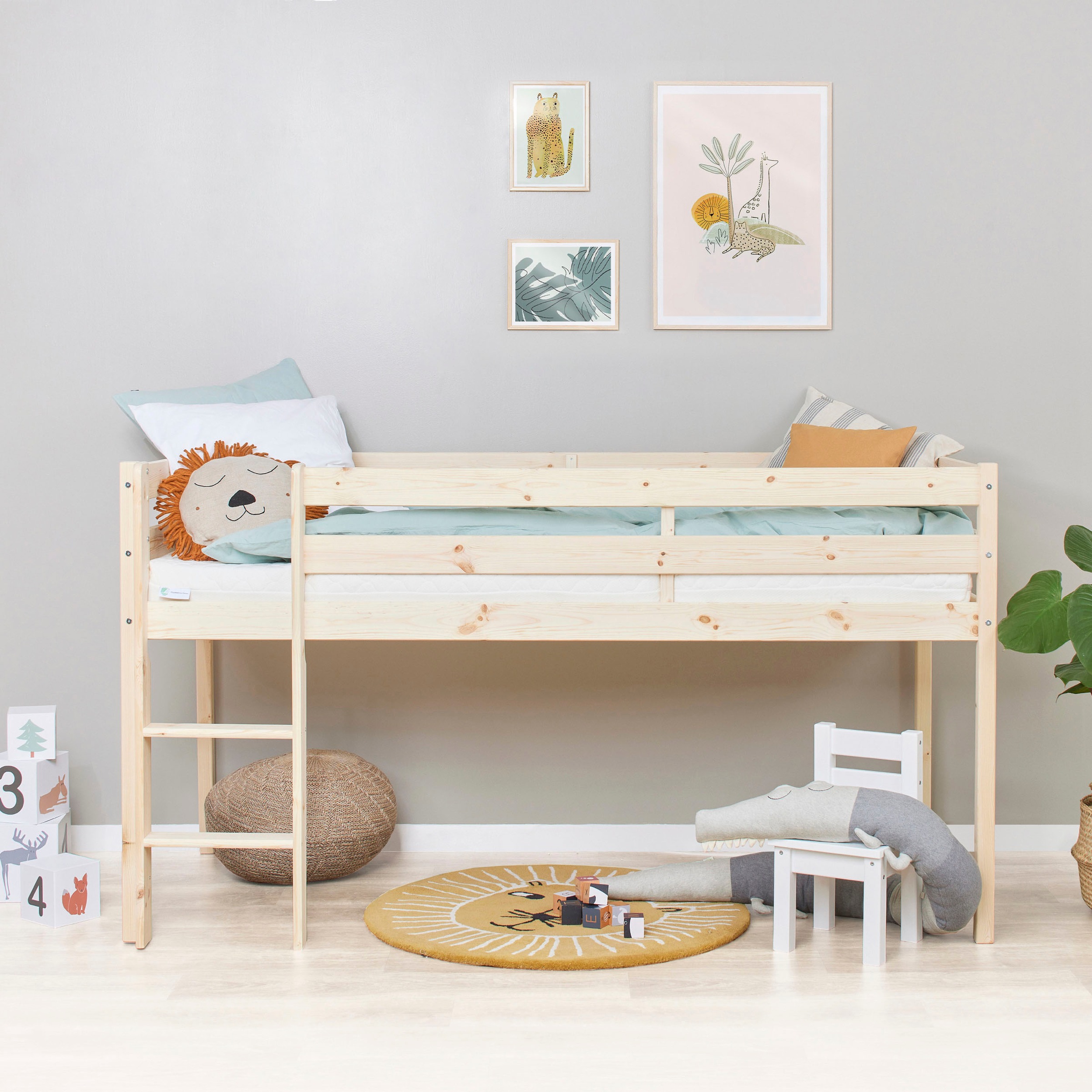 Hoppekids Spielbett »ECO COMFORT, Hochbett, in 2 Einzelbetten teilbar«, Höhe 72cm, Farbe & Größe & Matratze