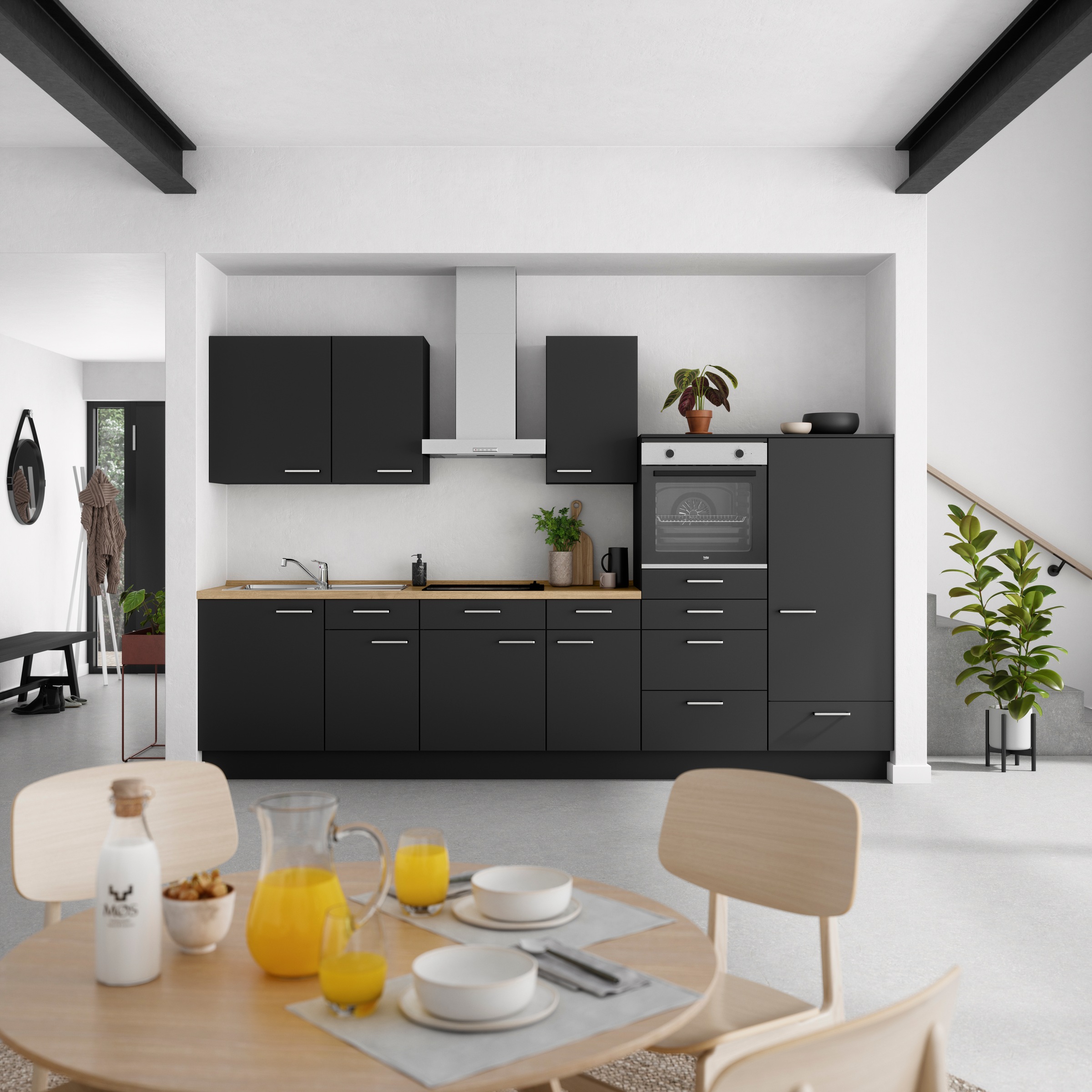 nobilia® Küchenzeile »"Touch I"« vormontiert,  Ausrichtung wählbar, Breite 330 cm, wahlw. mit E-Geräten