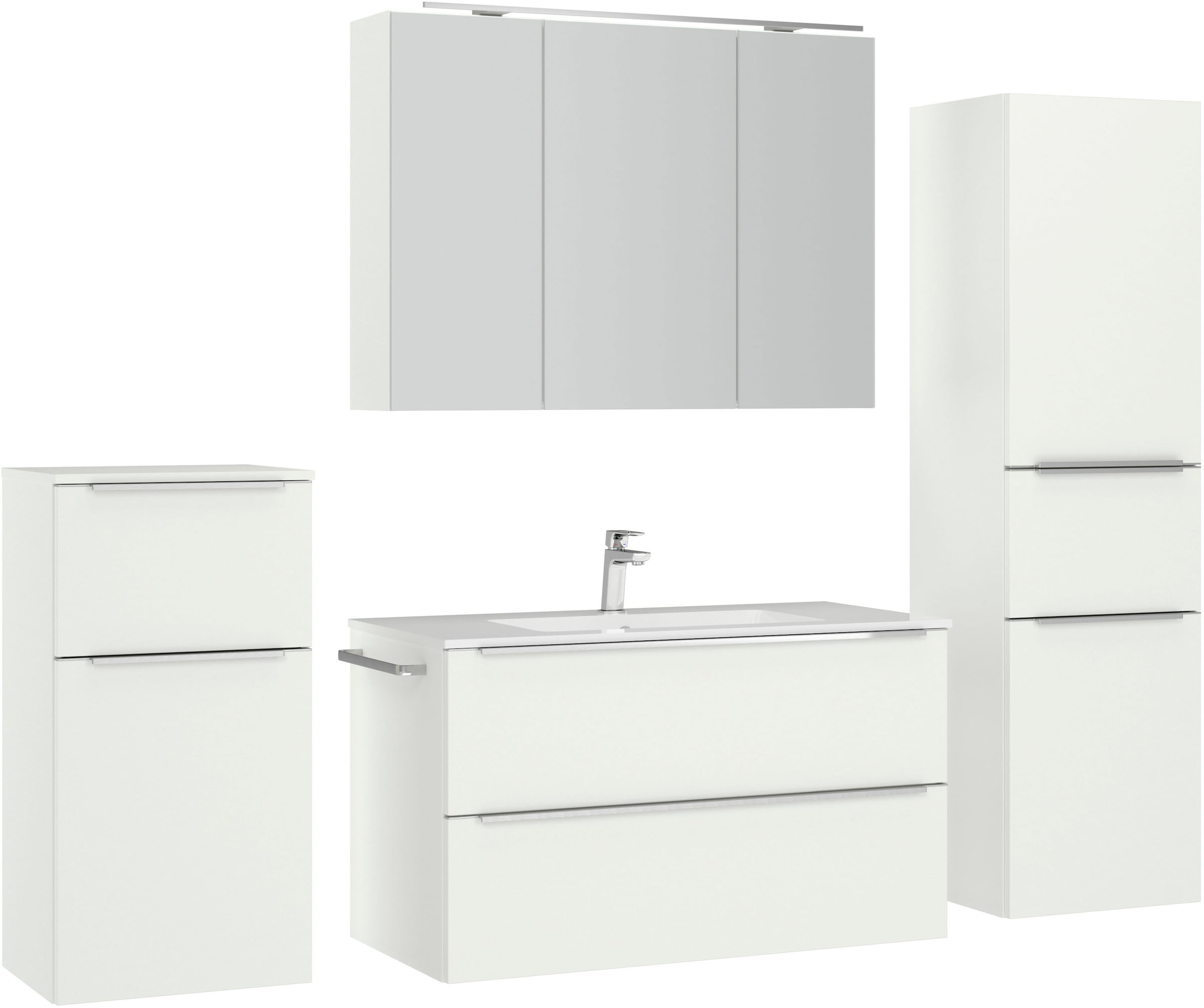 nobilia® Badmöbel-Set »Levere« vormontiert, mit Soft-Close, 4 Stk. tlg. günstig online kaufen