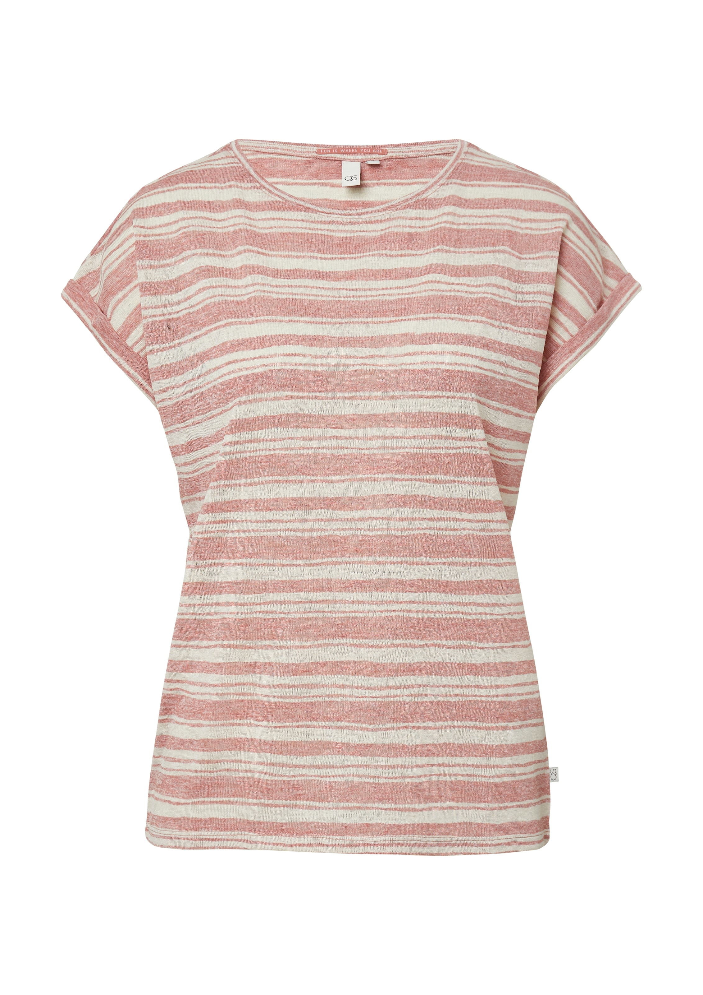 QS T-Shirt Ringelshirt aus Viskosemix