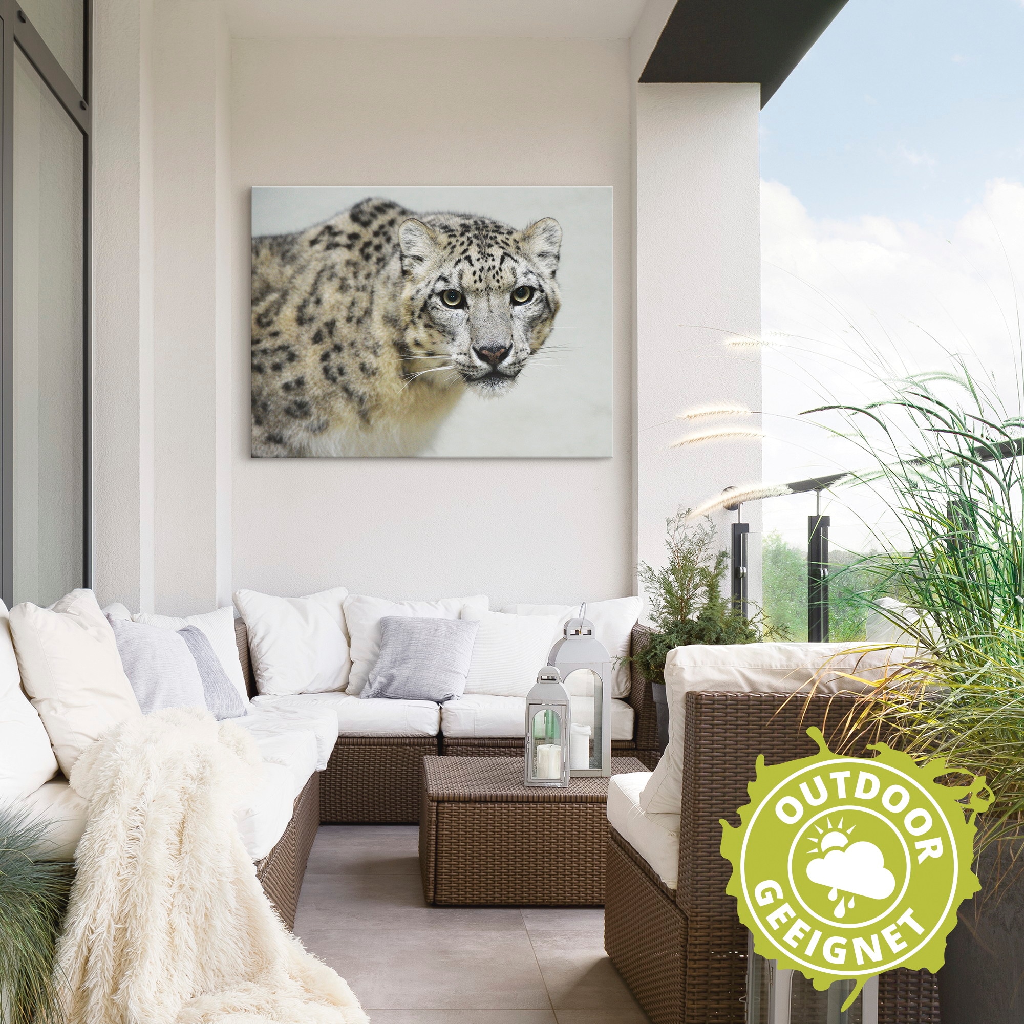 Artland Wandbild »Schneeleopard«, Wildtiere, (1 St.), als Alubild, Outdoorbild, Leinwandbild in verschied. Größen