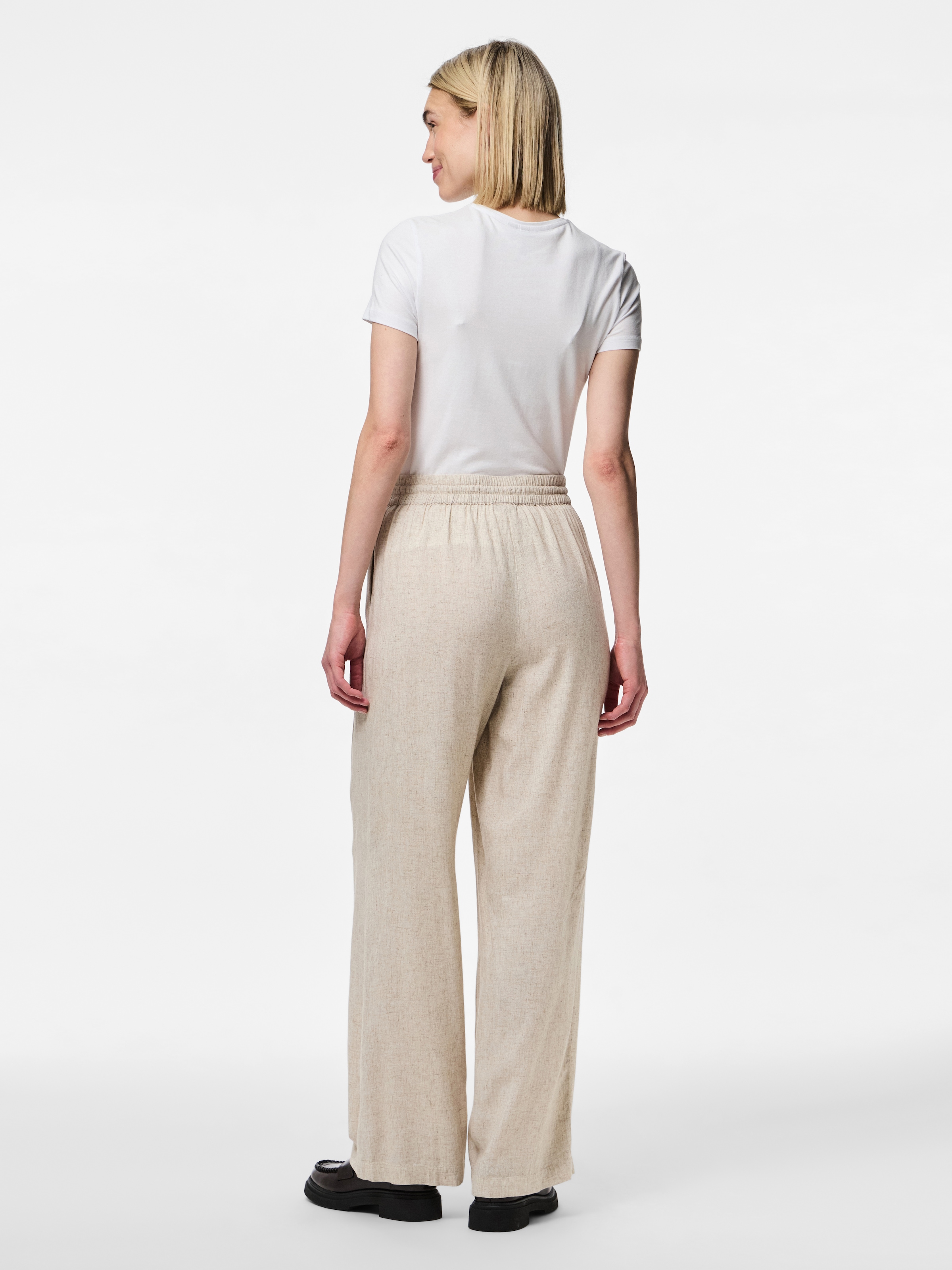 pieces Schlupfhose »PCPIA HW WIDE PANTS WVN NOOS«, Sommerhose, mit Leinen
