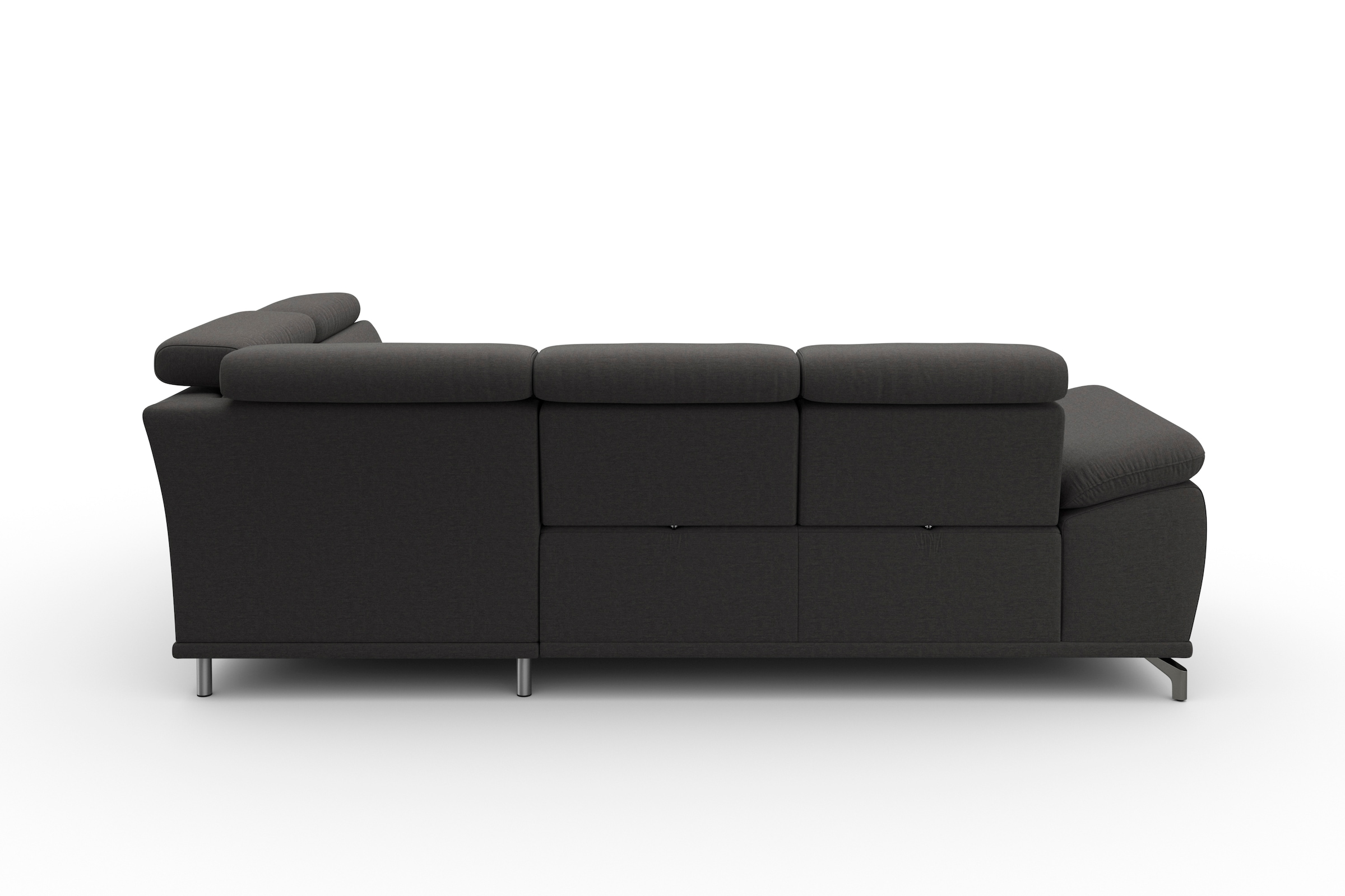 sit&more Ecksofa »Cabrio L-Form, mit Sitztiefenverstellung, Arm- und Kopfteilverstellung«, 3 Nierenkissen, Federkern, optional Bettfunktion und Stauraum