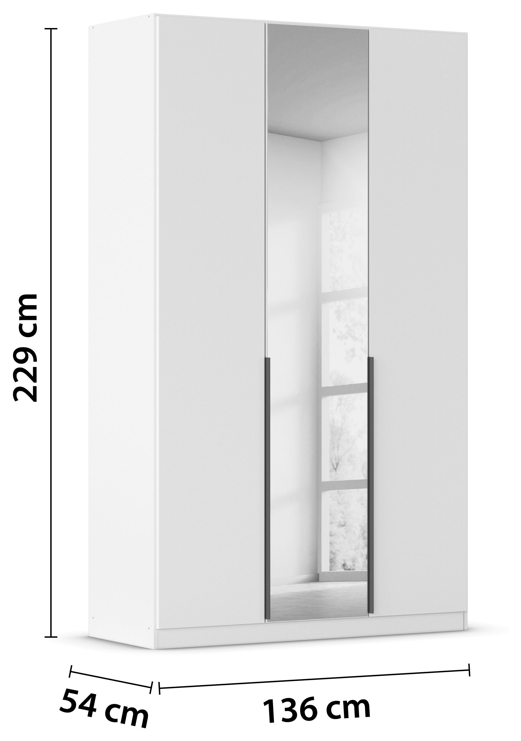 rauch Drehtürenschrank »Kleiderschrank Schrank Garderobe AGORDO mit Dekor- oder Hochglanzfront«, (in zwei Griff-Farben, Breiten 91-360 cm), durchdachte Innenausstattung, in 7 Breiten und 2 Höhen MADE IN GERMANY