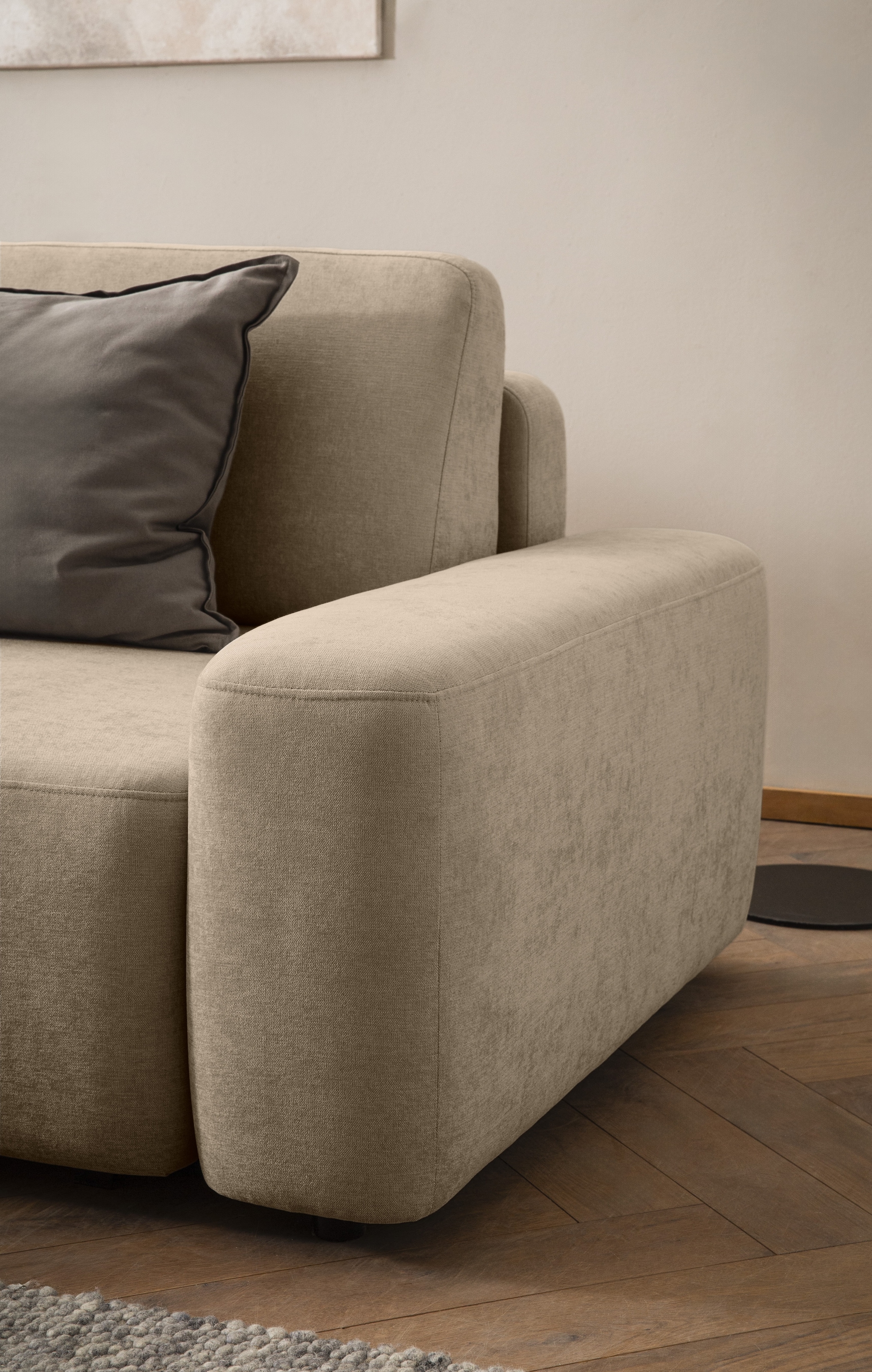 INOSIGN Ecksofa »TORGE (264cm), Schlafsofa in Cord, Samtvelours o Struktur fein, L-Form«, Schlaffunktion, Bettkasten, Liegefläche: 125/210 cm