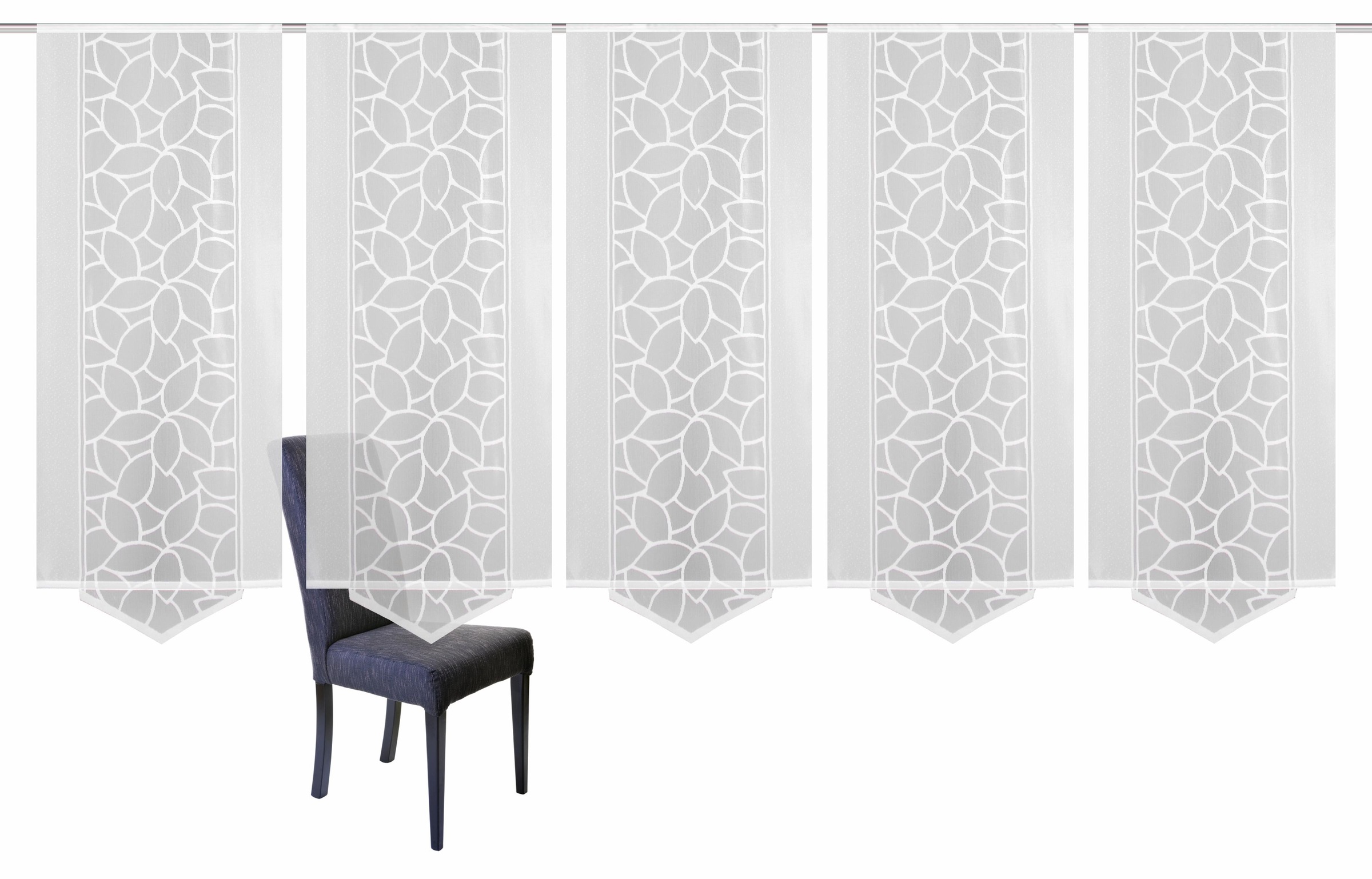 HOME WOHNIDEEN Schiebegardine »JENNA« Klettband 5 Stk. tlg. Schiebevorhang günstig online kaufen